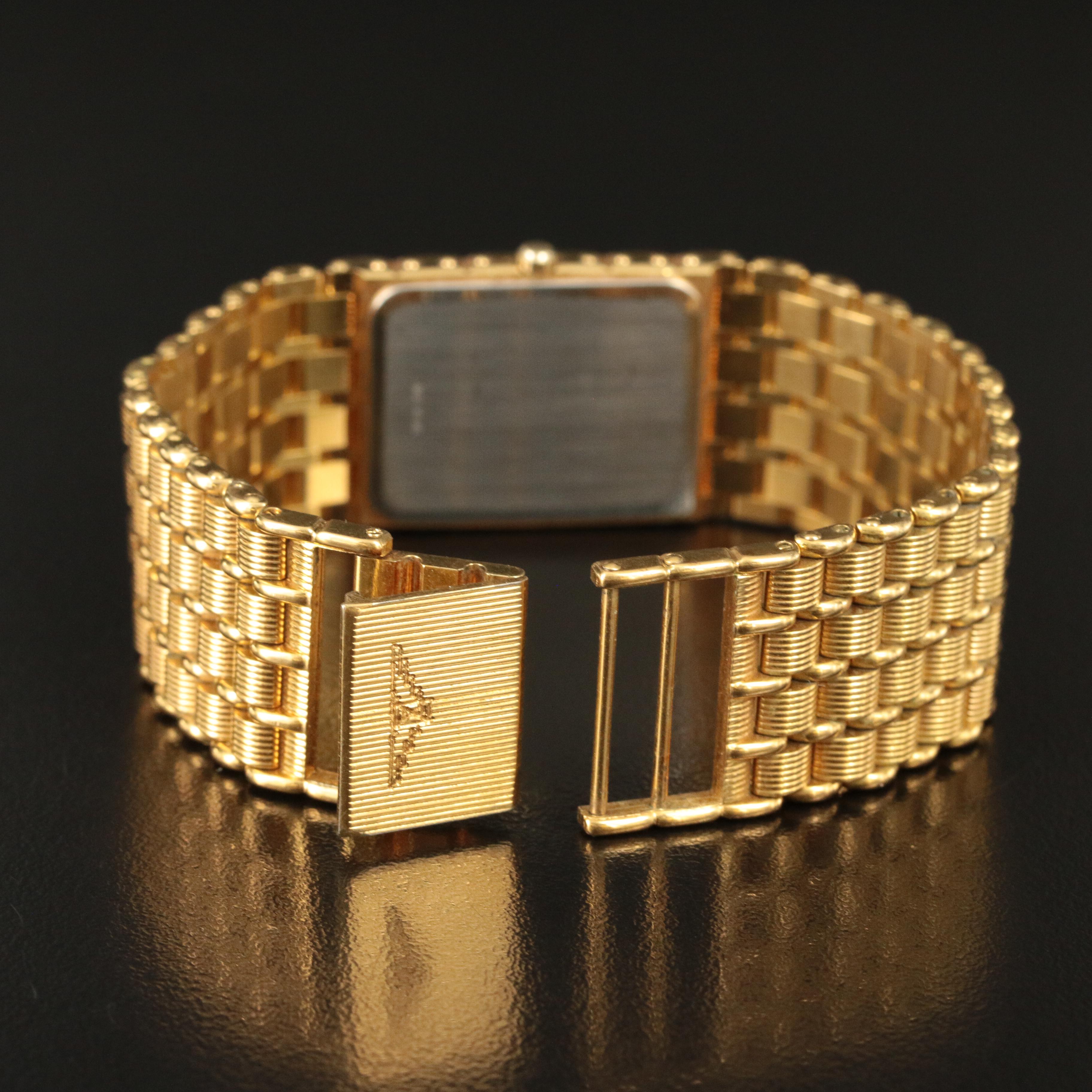 Longines Gold-Tone Watch with Integrated Bracelet