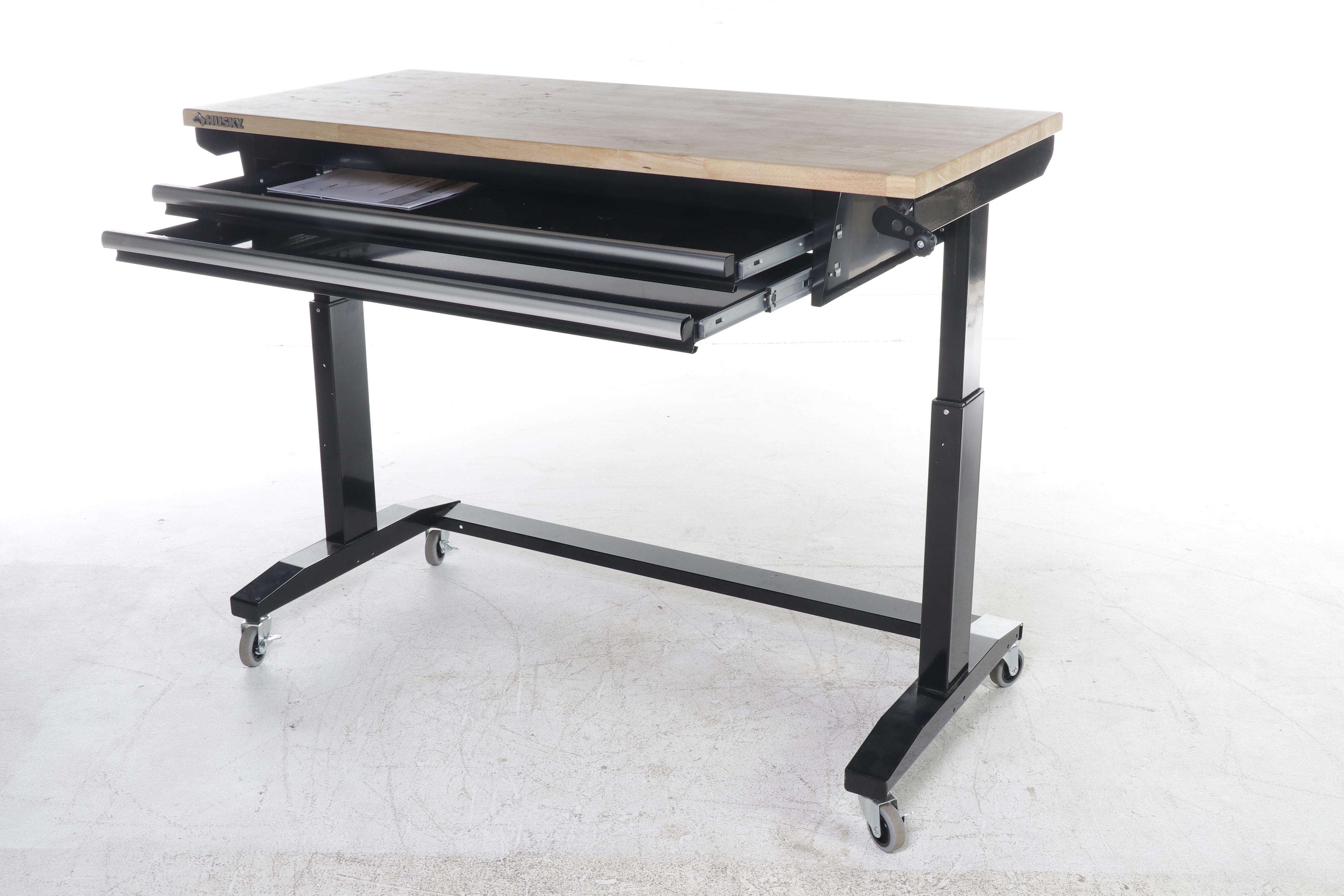 Husky Adjustable Height Work Table with Drawers