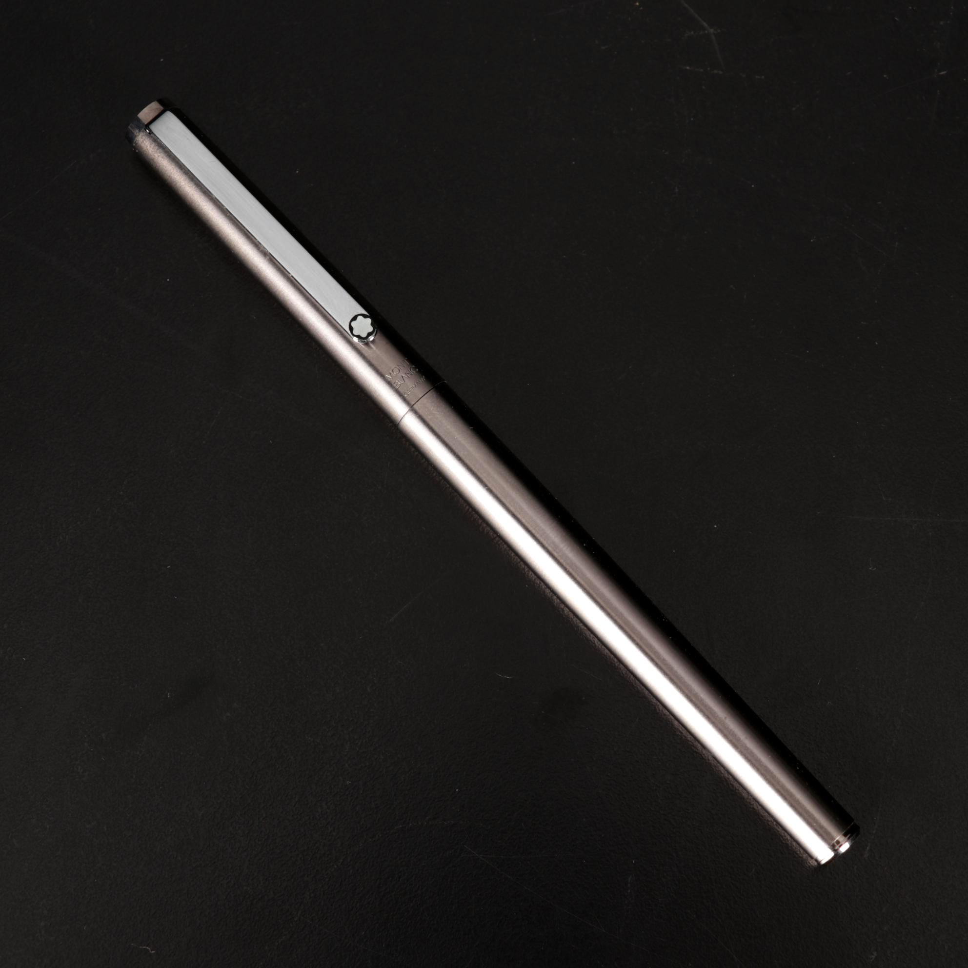 Montblanc Triple Star Brushed Metal Ballpoint Pen With Cap Clip, 1980s