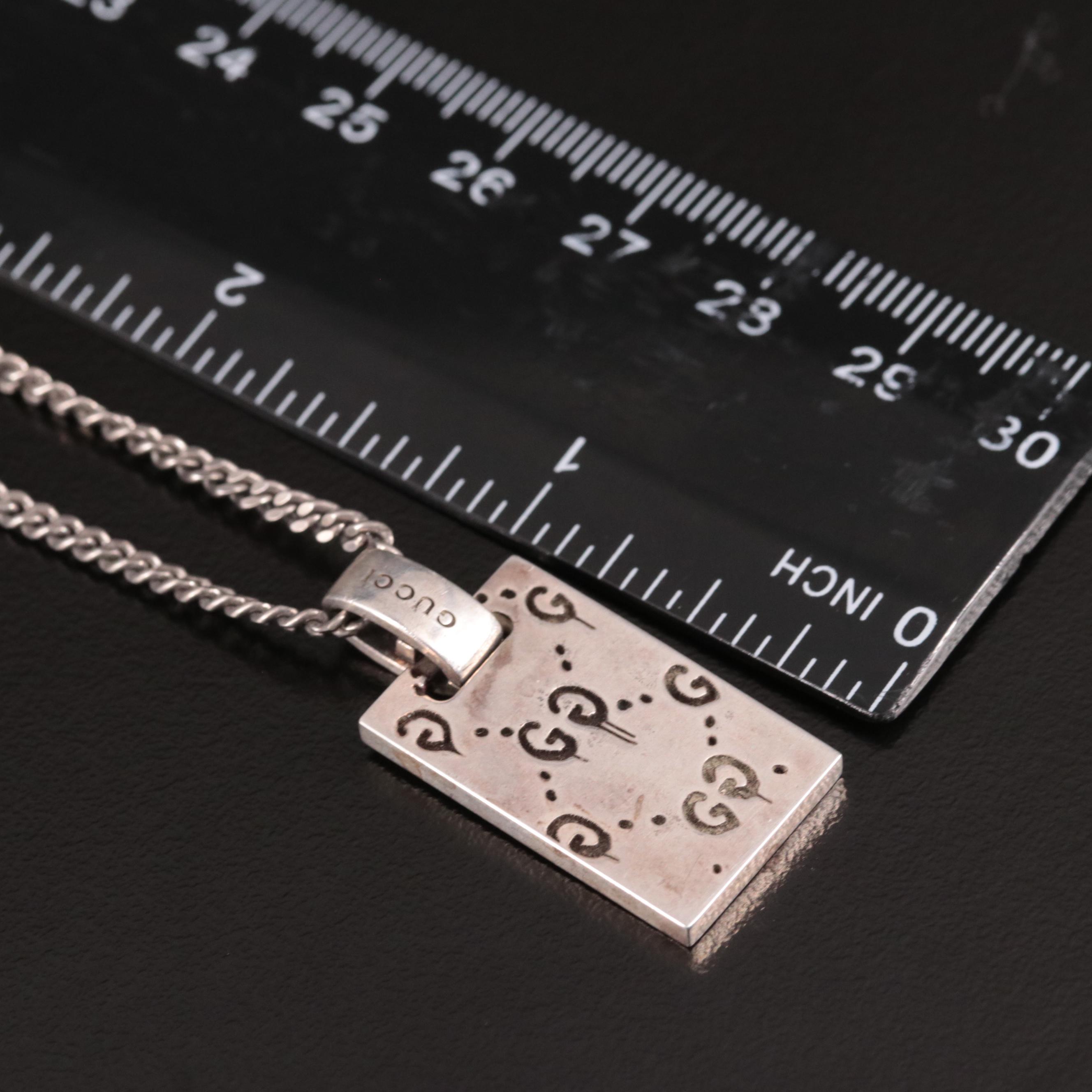 Gucci Sterling Ghost Pendant Necklace