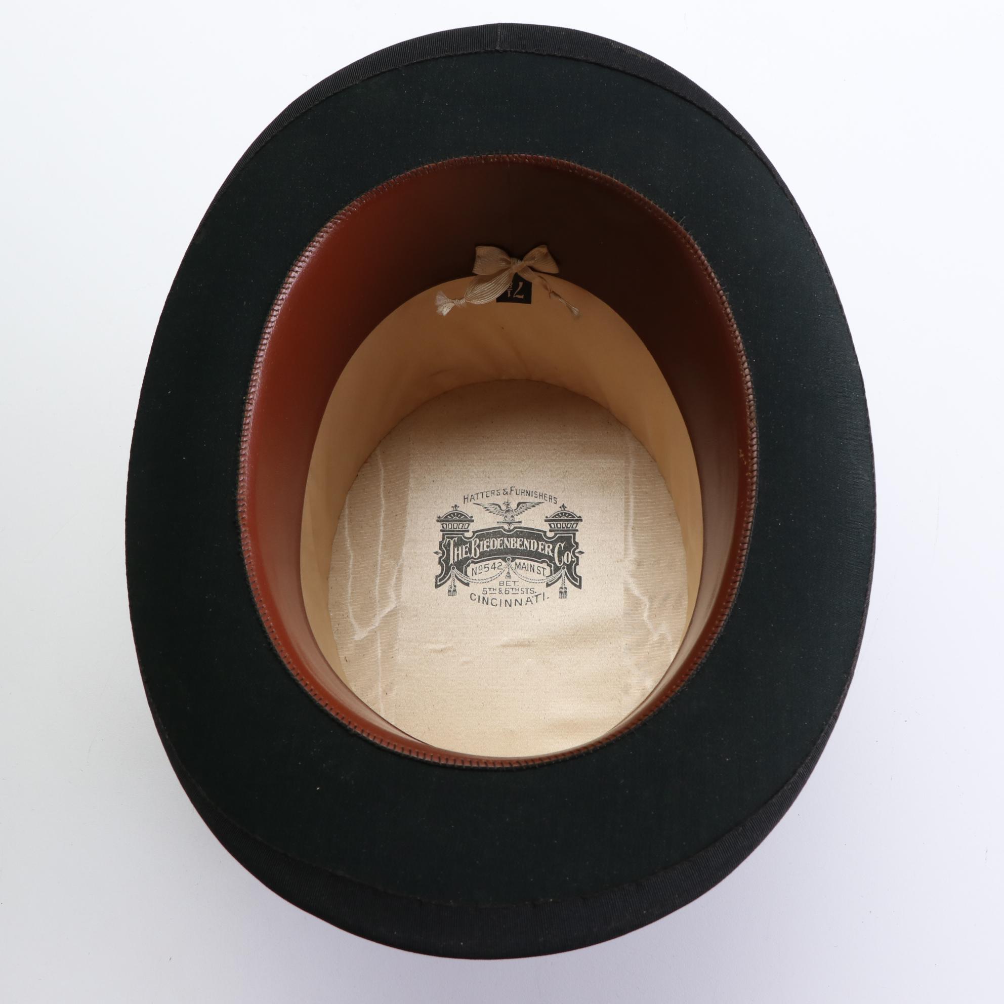 Edwardian Silk Plush Top Hat from The Biedenbender Co. with Hat Box