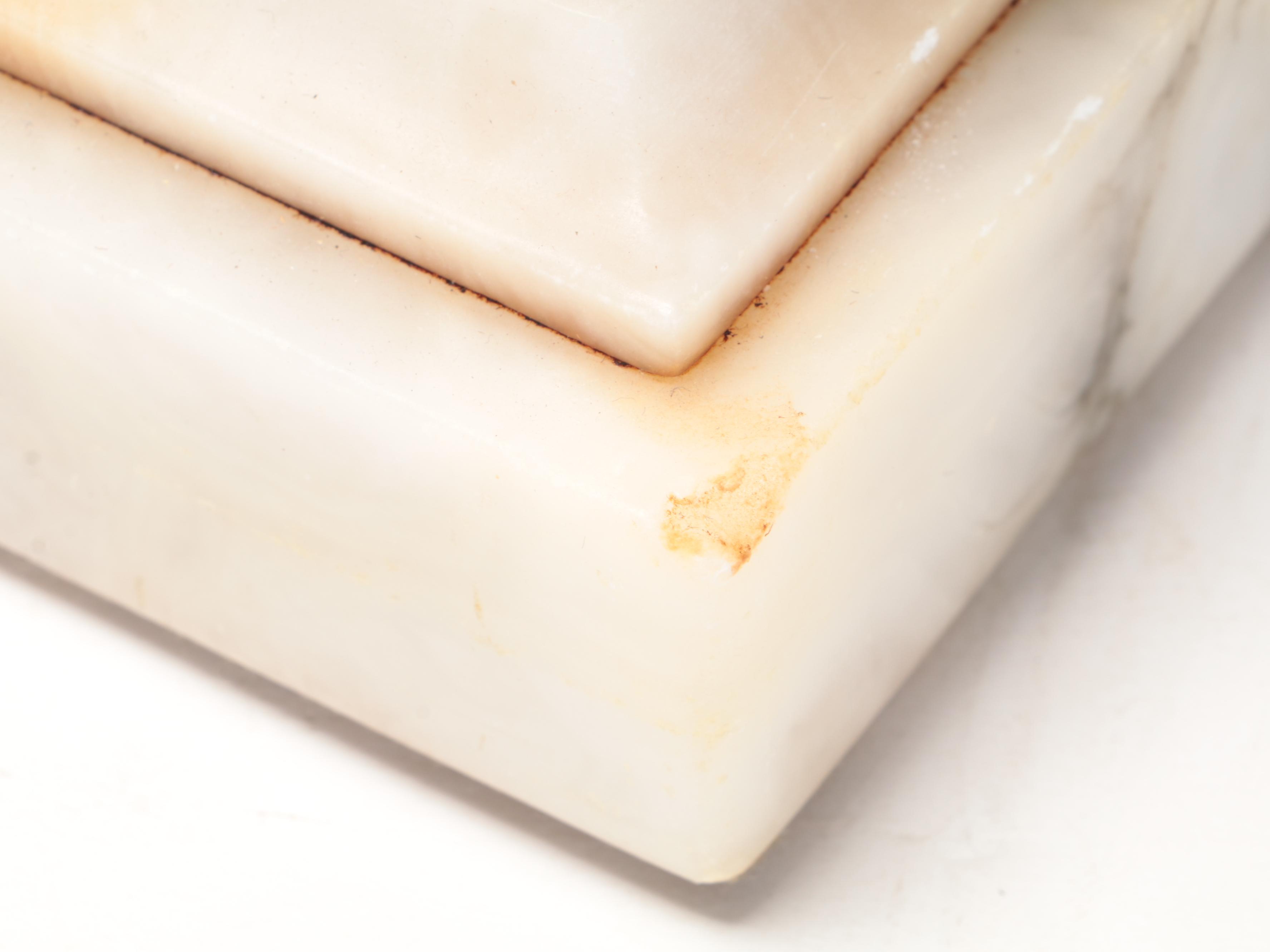 Neoclassical Style Columnar Alabaster Table Lamp Pair, Mid-20th Century