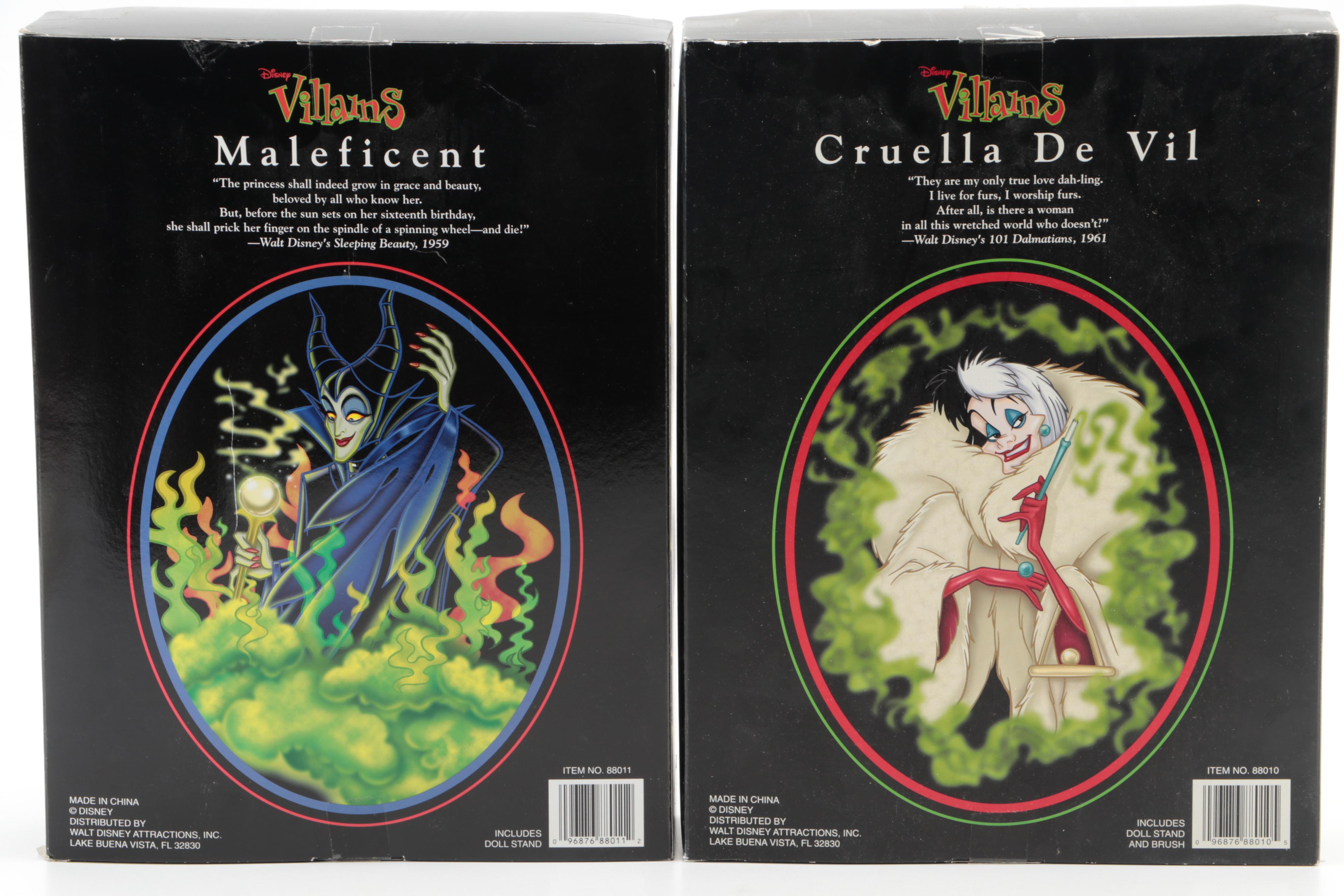 Disney Villains Maleficent and Cruella De Vil Dolls
