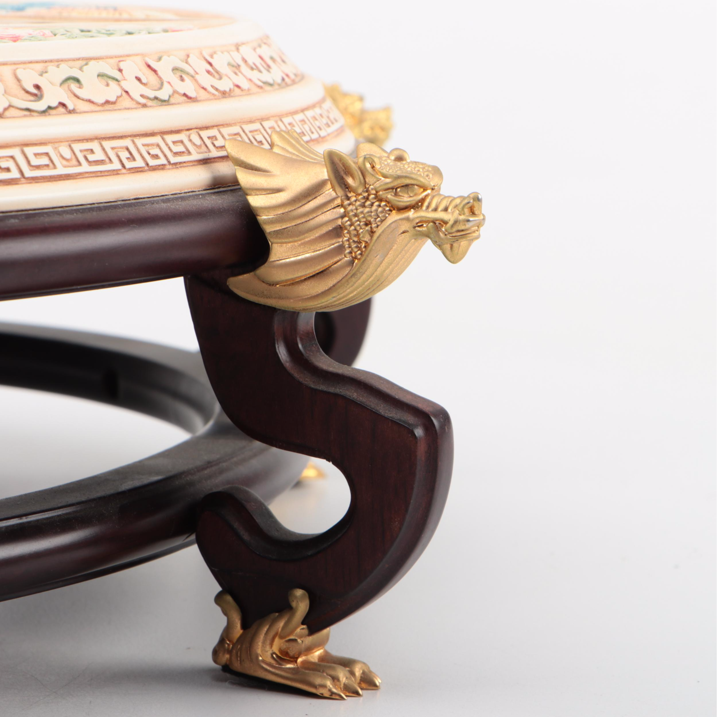 Franklin Mint Chinese Checkers Set with Gemstone Marbles