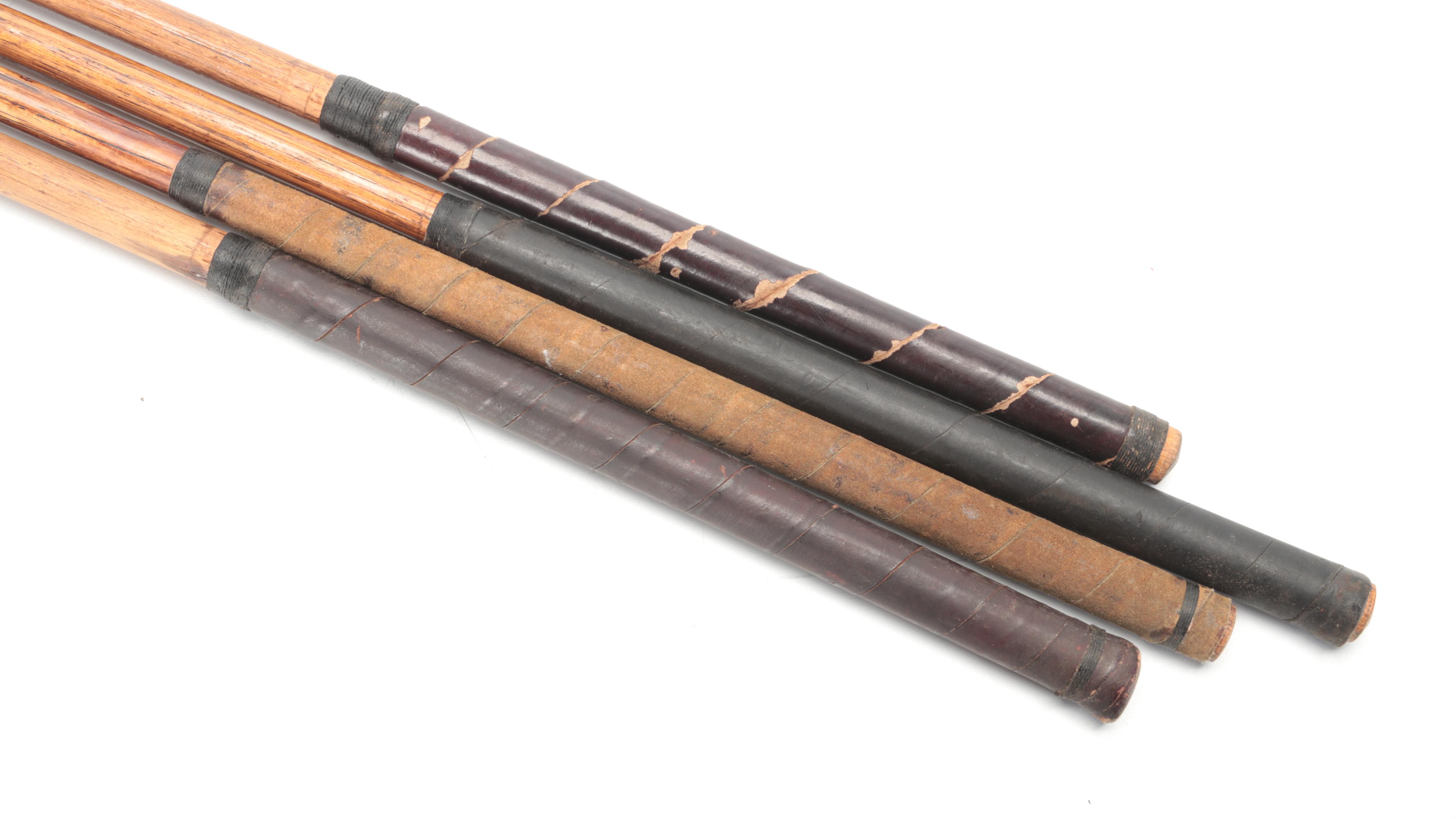 Early Plaid Canvas Golf Bag with Hickory Juvenile Irons, Wood Driver