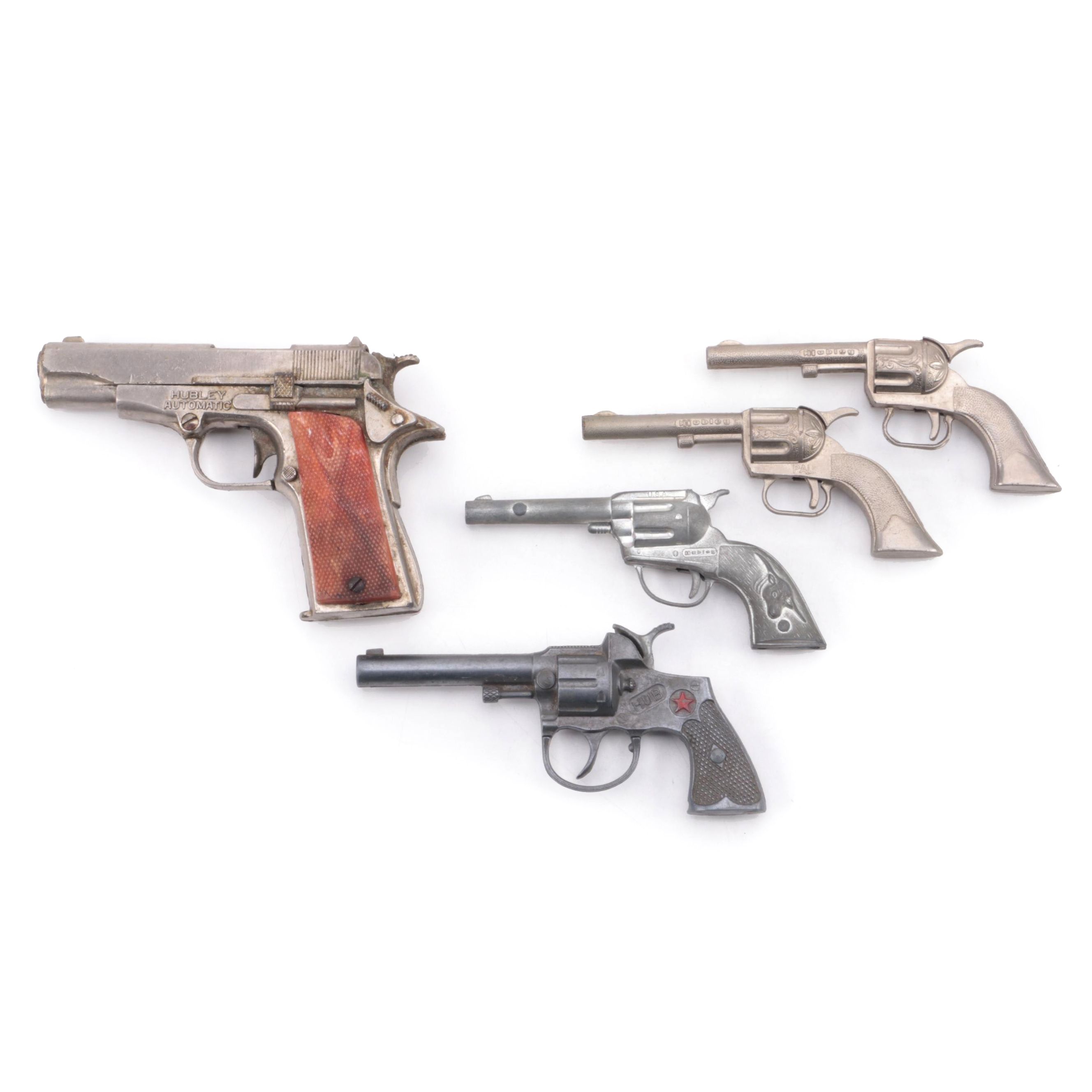 Hubley Automatic Cap Pistol with Other Hubley Cap Guns