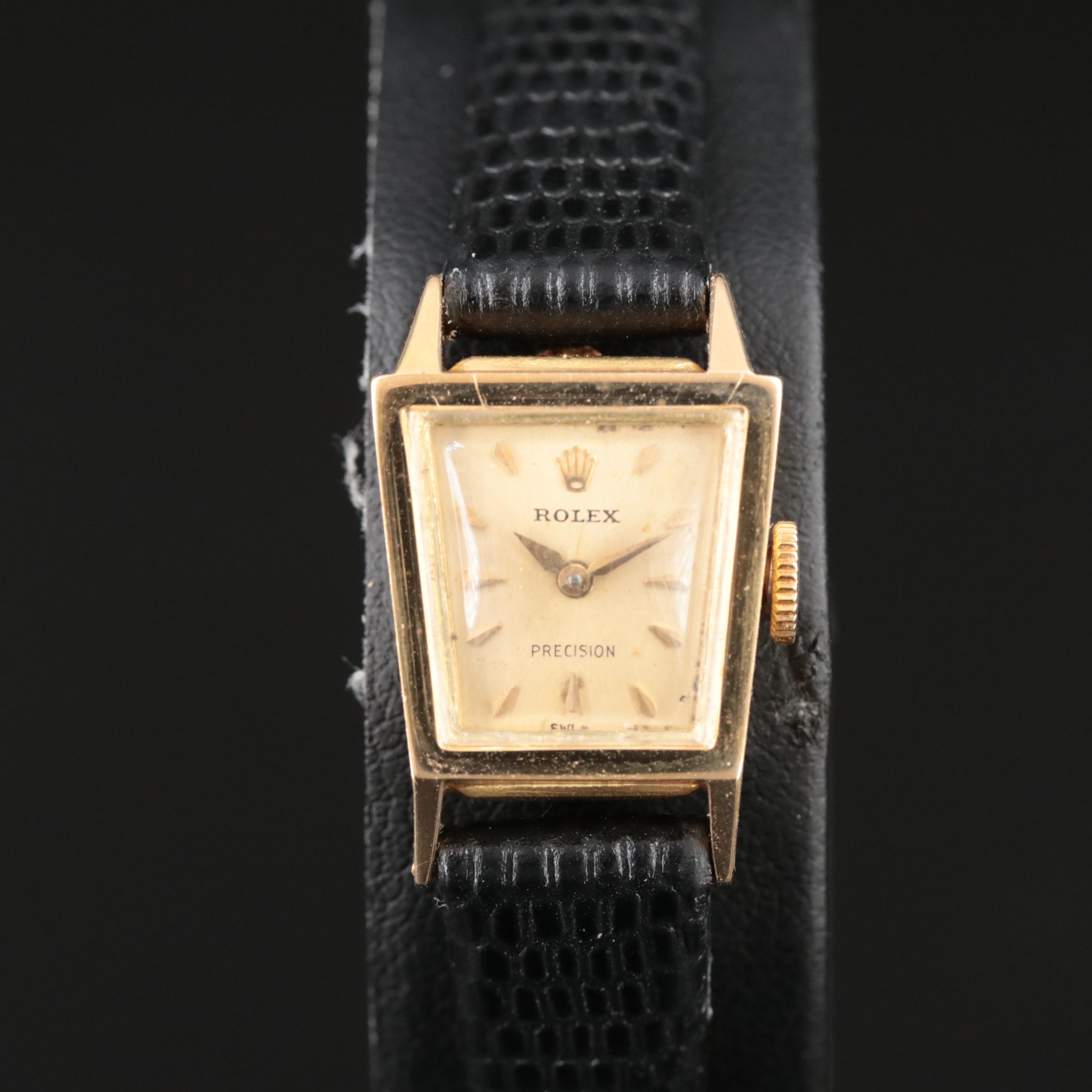 1956 Rolex 18K Trapezoidal Case Precision Watch