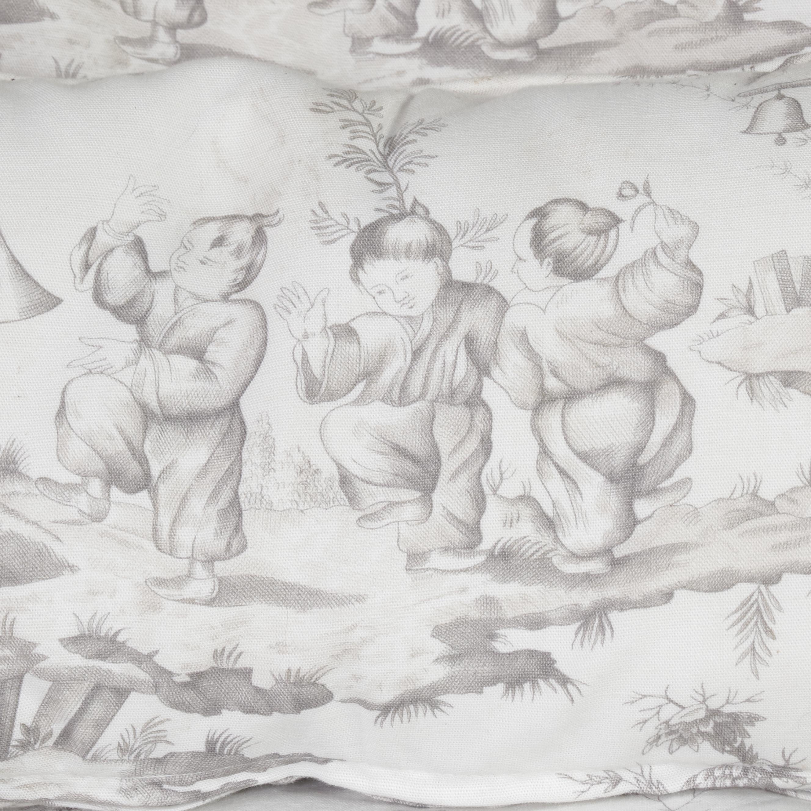 Toile Slip-Covered Wingback Chair