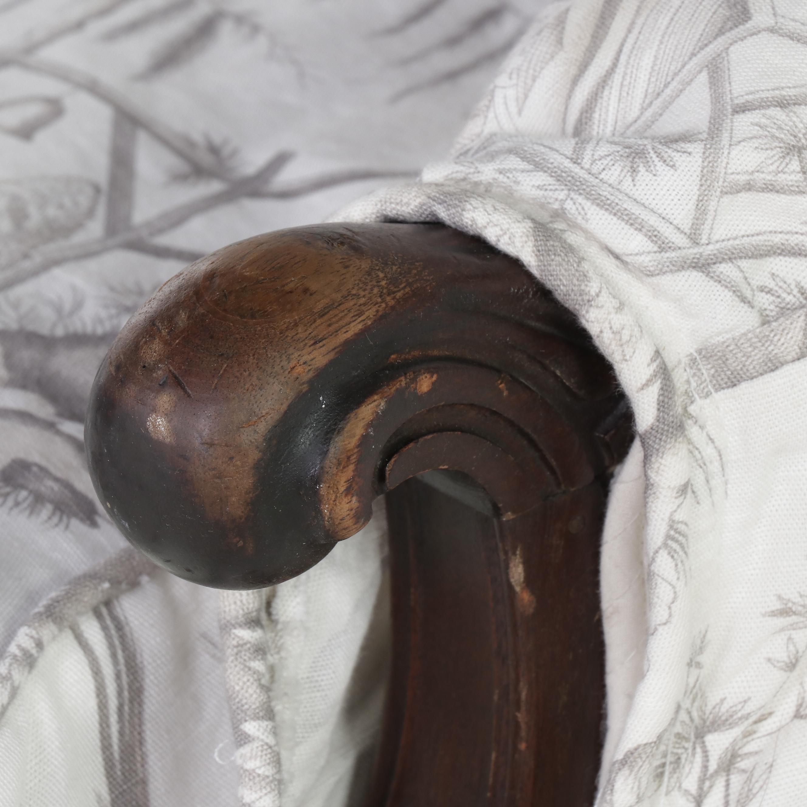 Toile Slip-Covered Wingback Chair