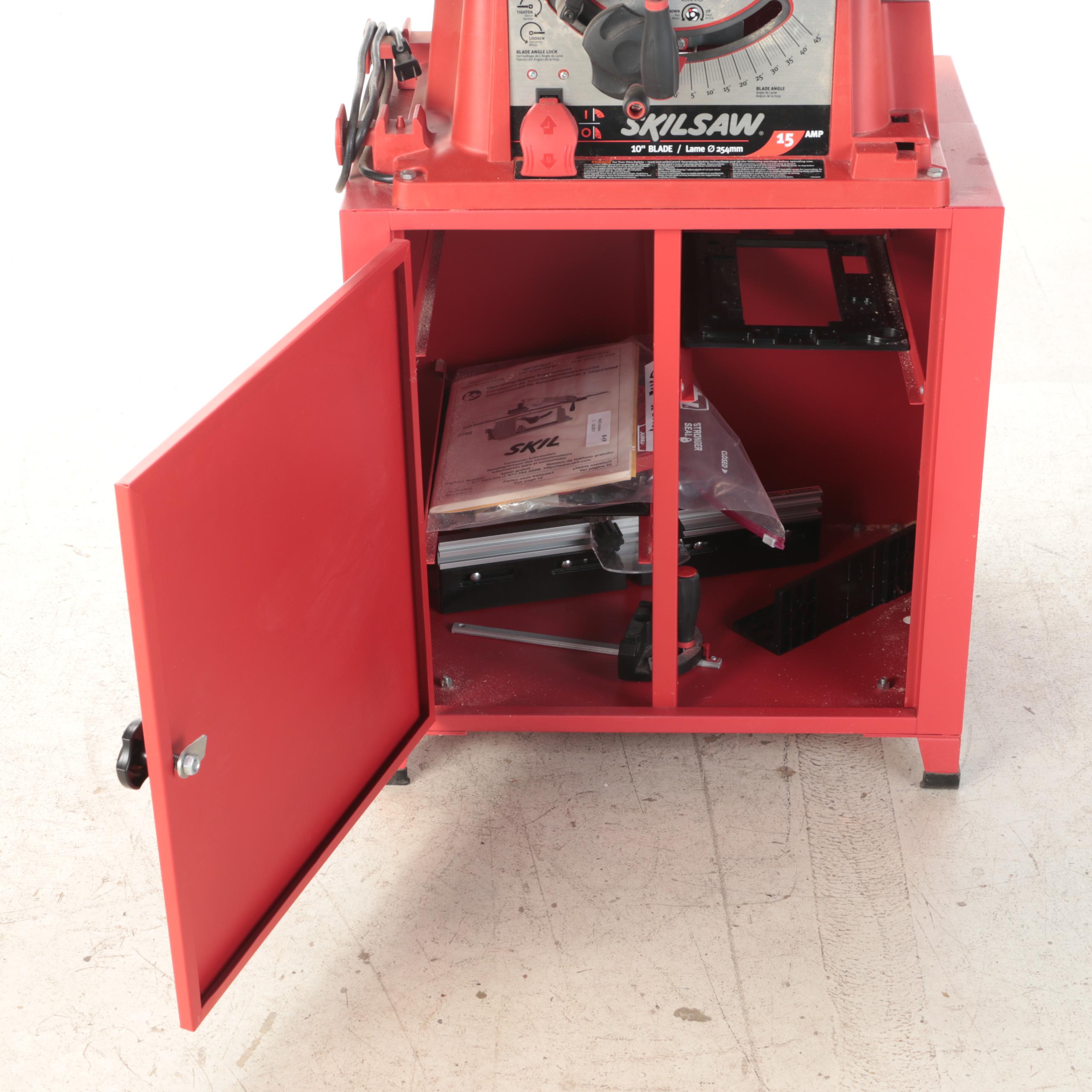 Skil X-Shop Table Saw on Cabinet Stand