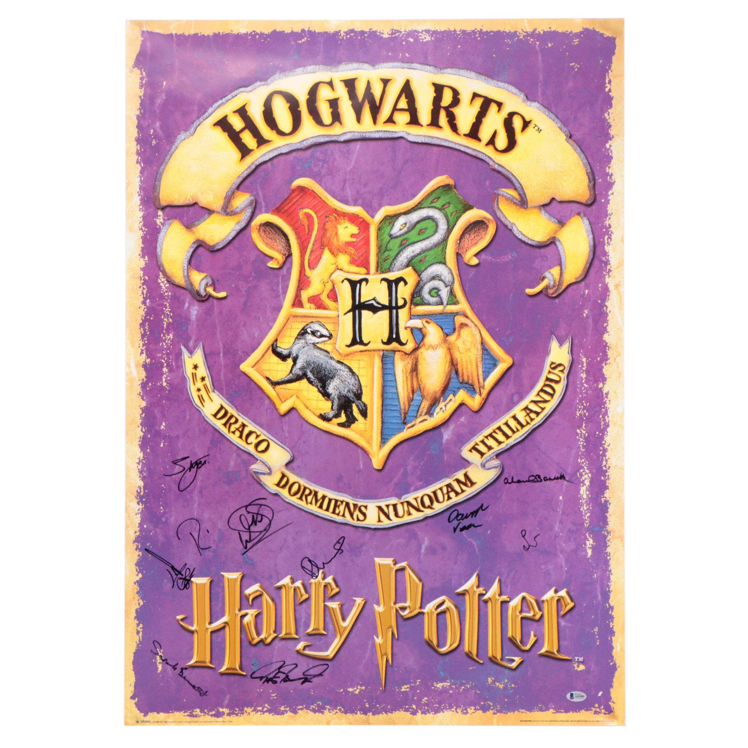 Harry Potter Cast Multi-Signed Poster with Ten Cast Member Signatures