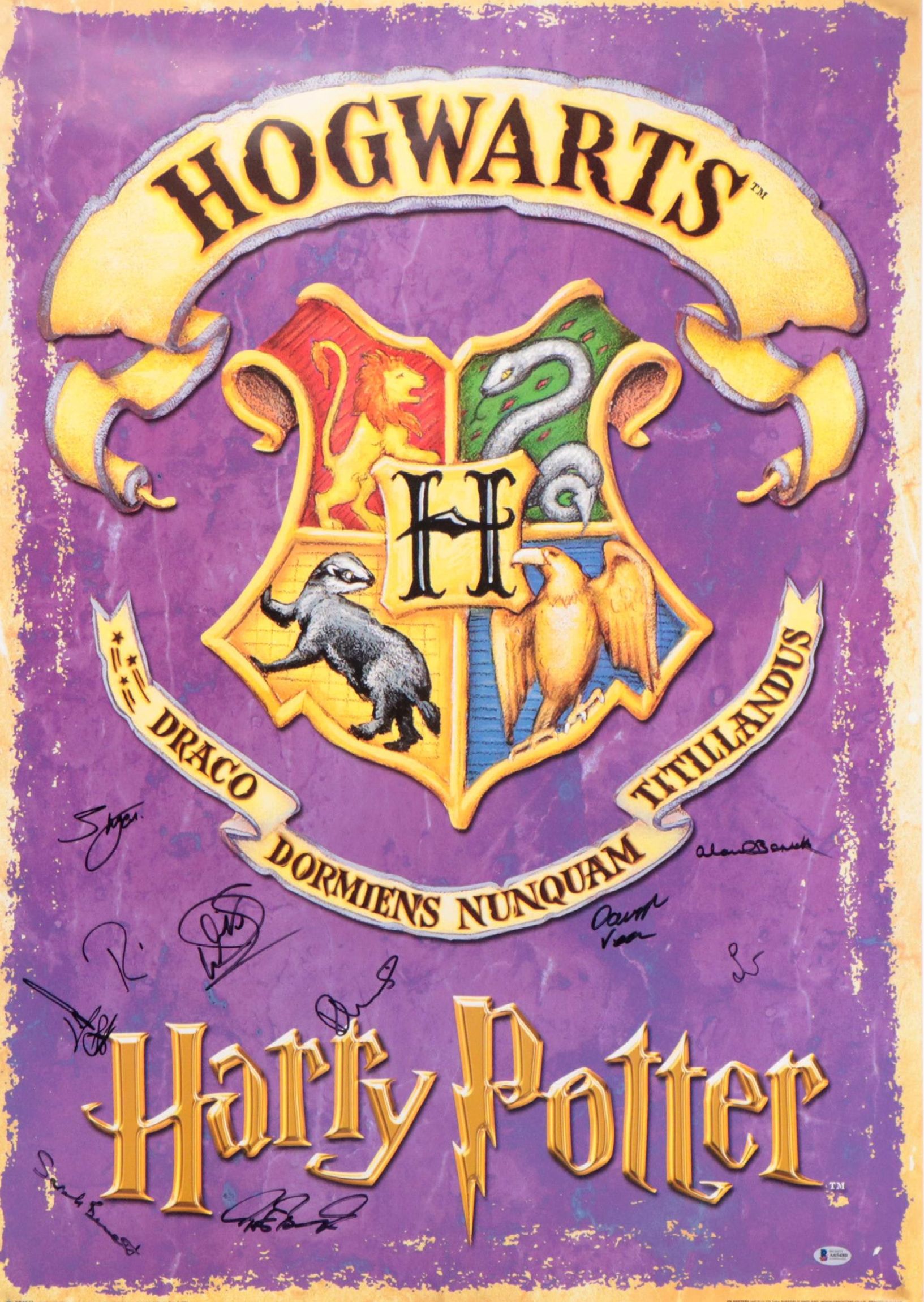 Harry Potter Cast Multi-Signed Poster with Ten Cast Member Signatures