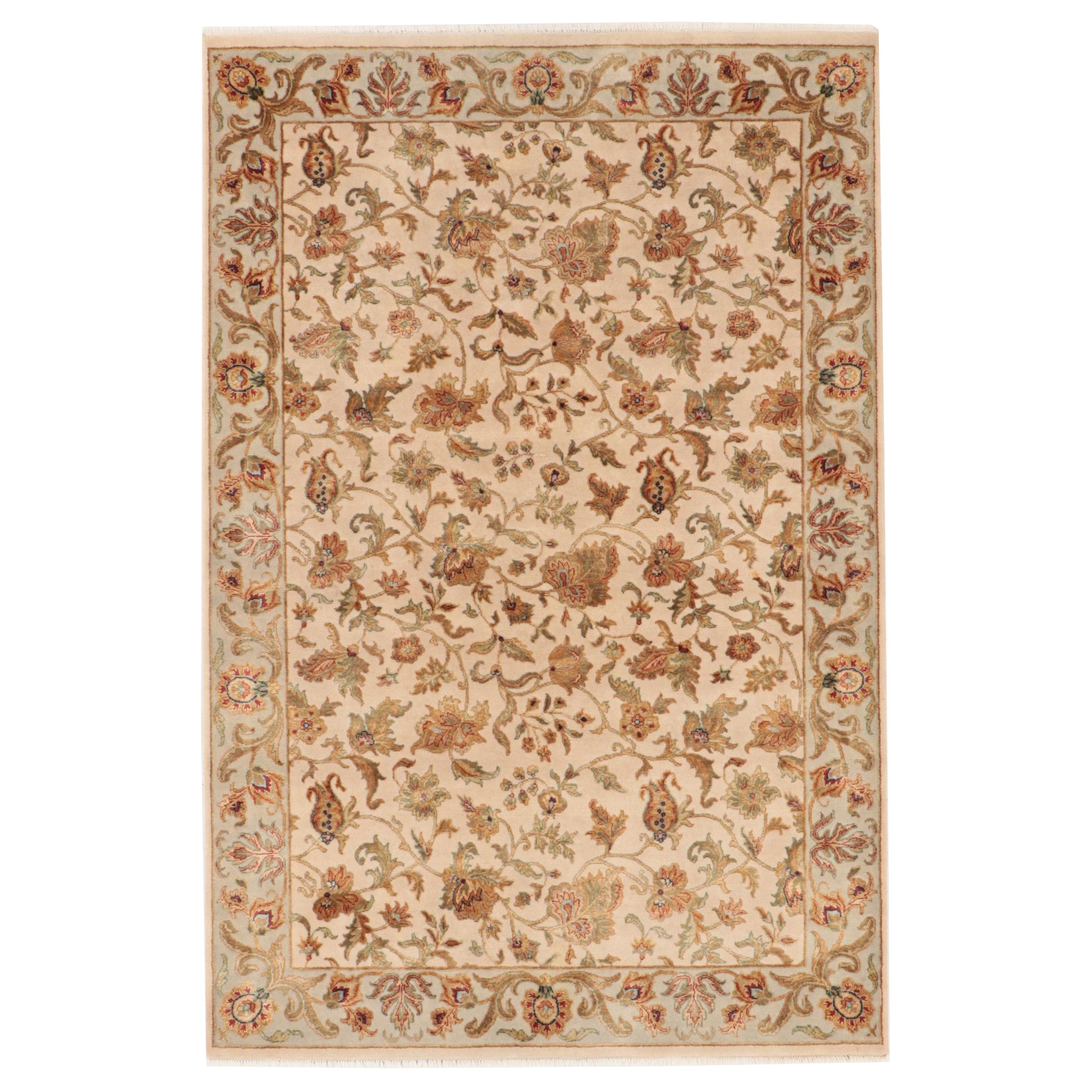 5'11 x 9'1 Hand-Knotted Ethan Allen Silk and Wool Area Rug