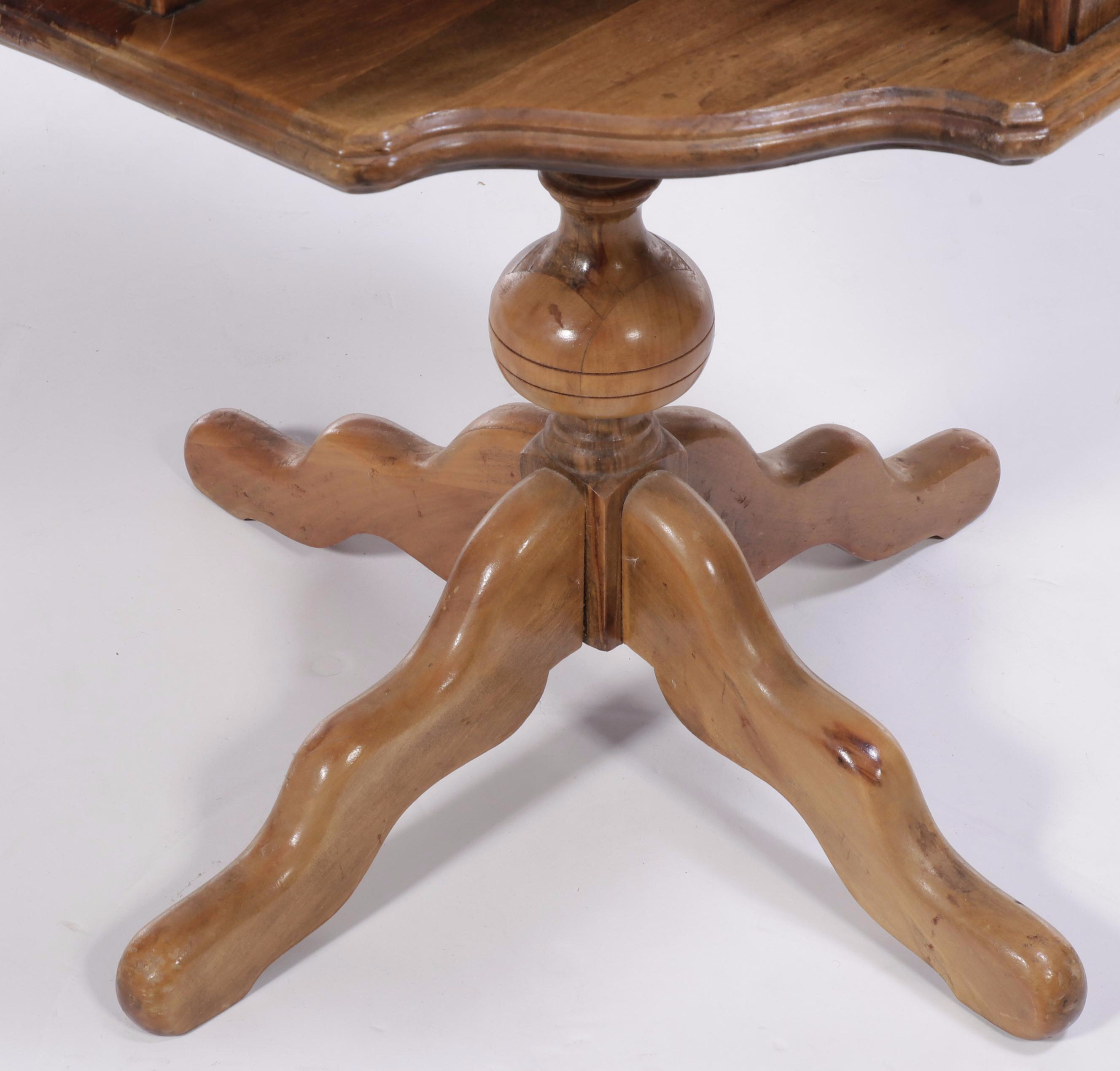 Burl Walnut and Maple Revolving Book Table