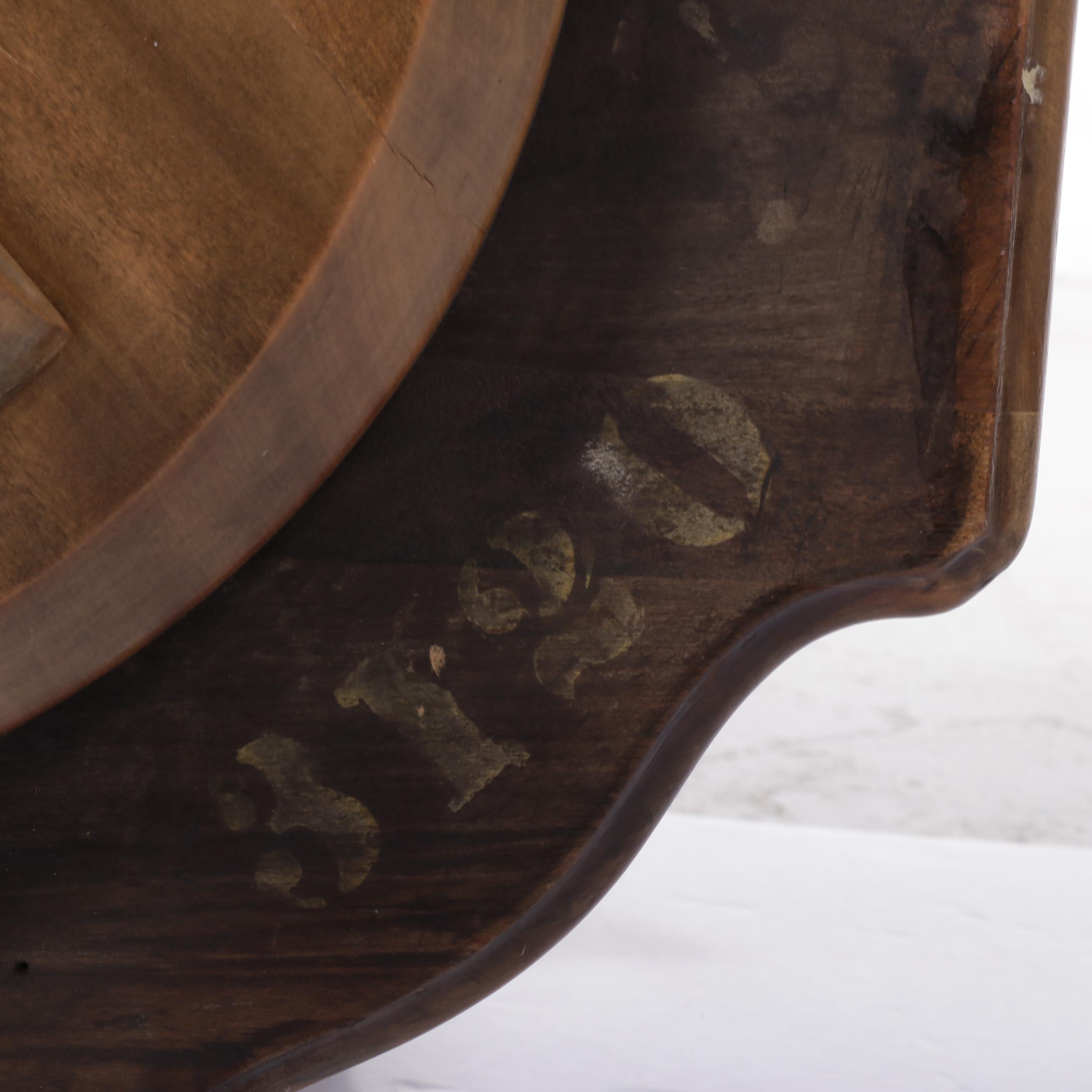 Burl Walnut and Maple Revolving Book Table