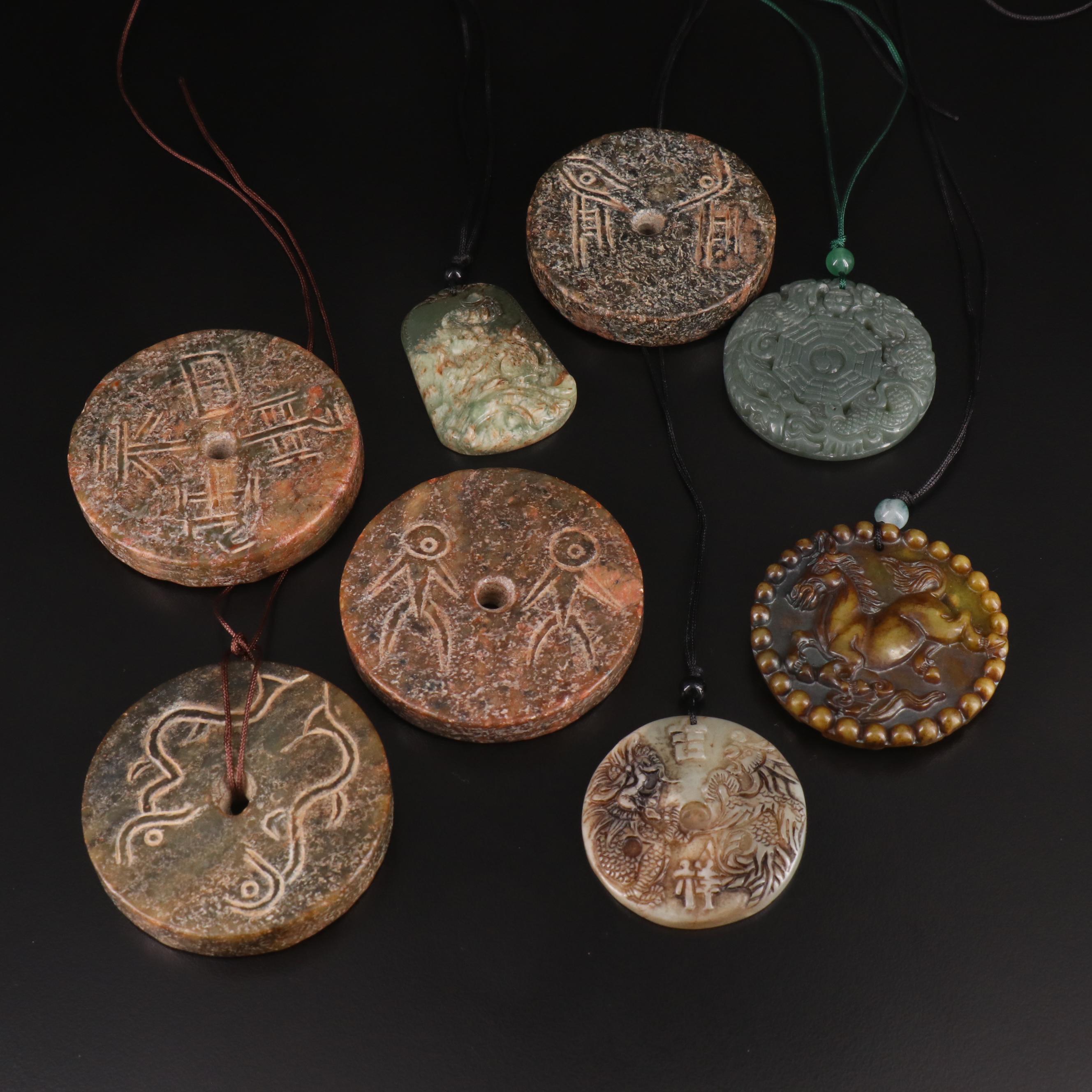 Engraved Tablets and Bi Discs Including Nephrite and Chalcedony