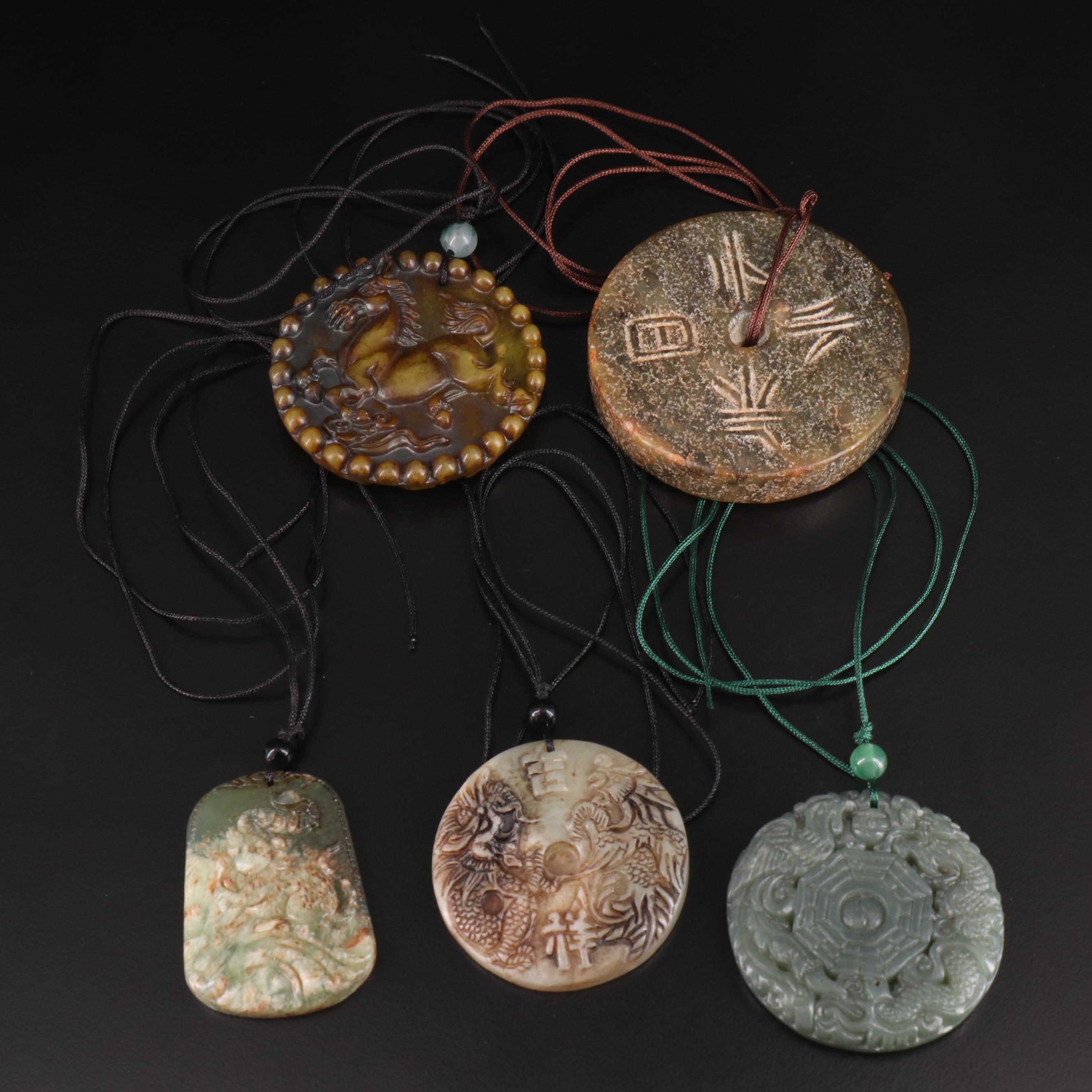 Engraved Tablets and Bi Discs Including Nephrite and Chalcedony