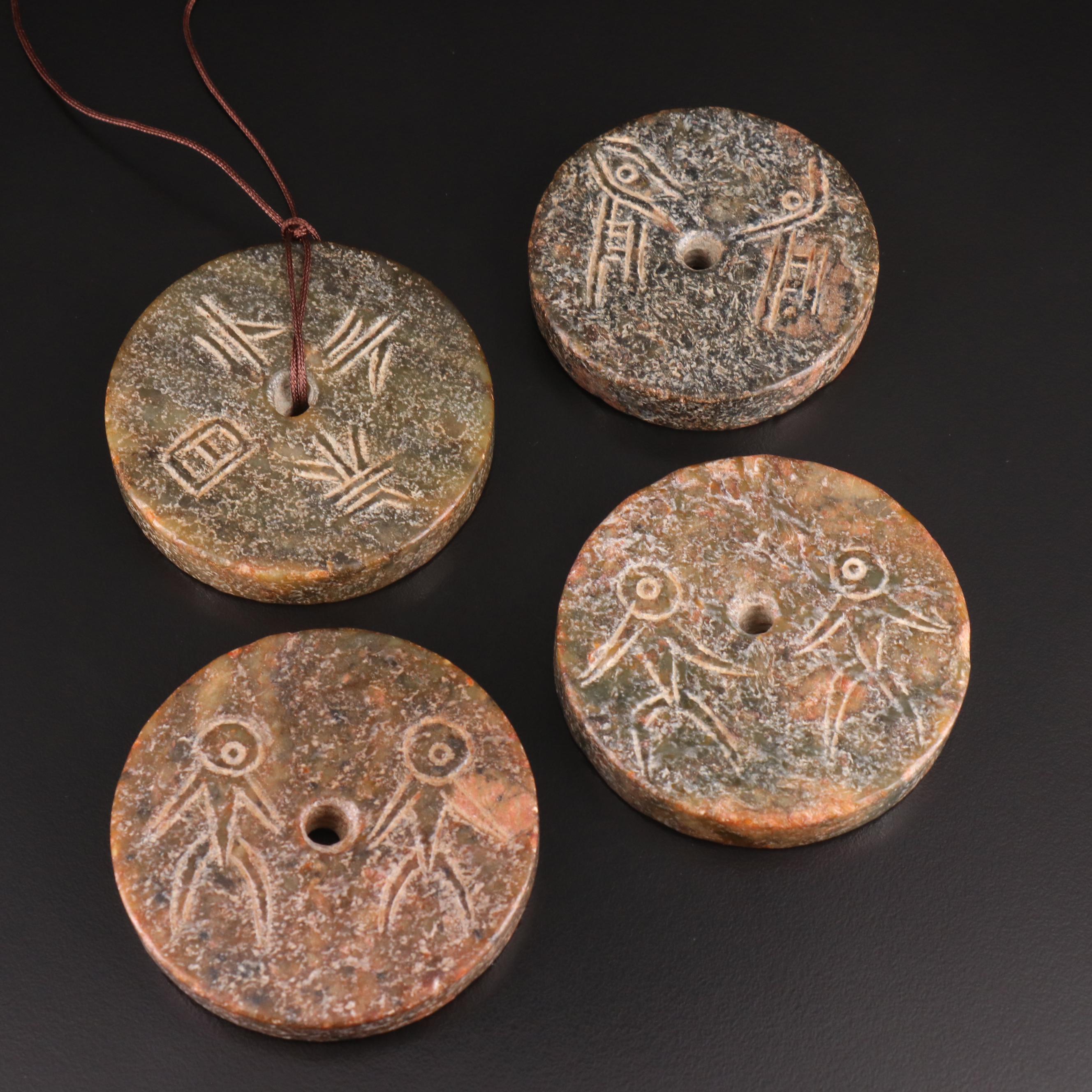 Engraved Tablets and Bi Discs Including Nephrite and Chalcedony