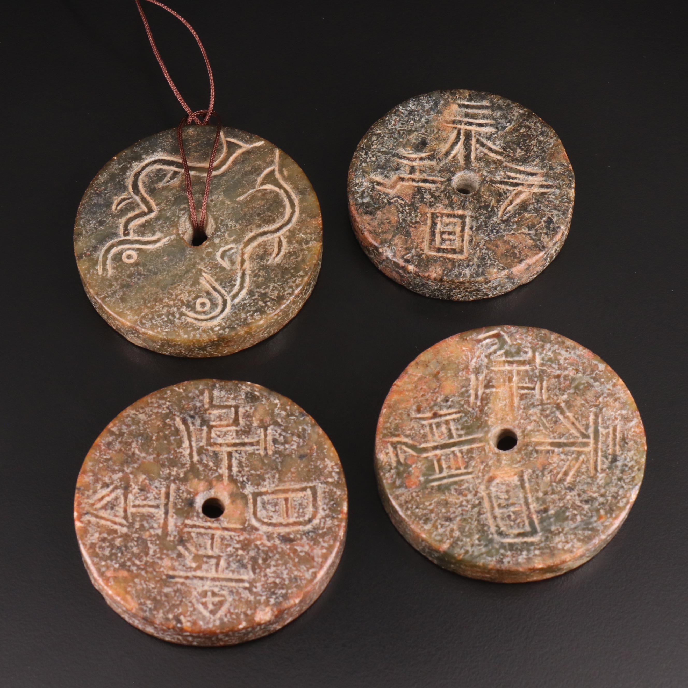 Engraved Tablets and Bi Discs Including Nephrite and Chalcedony
