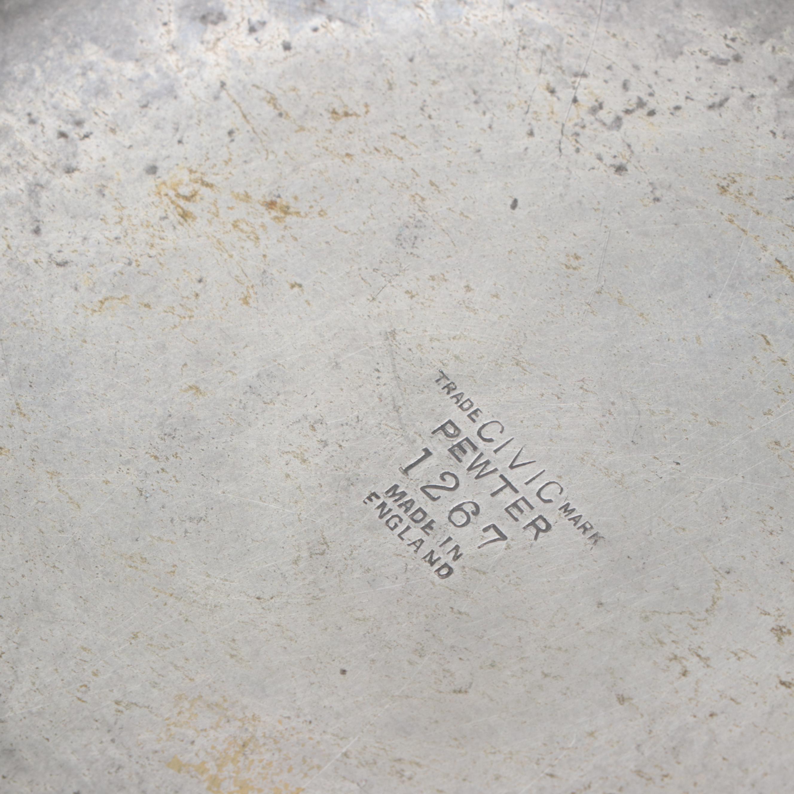 Liberty & Co. Tudric, English Pewter Tray, Bowl with Enamel and Tea Caddy