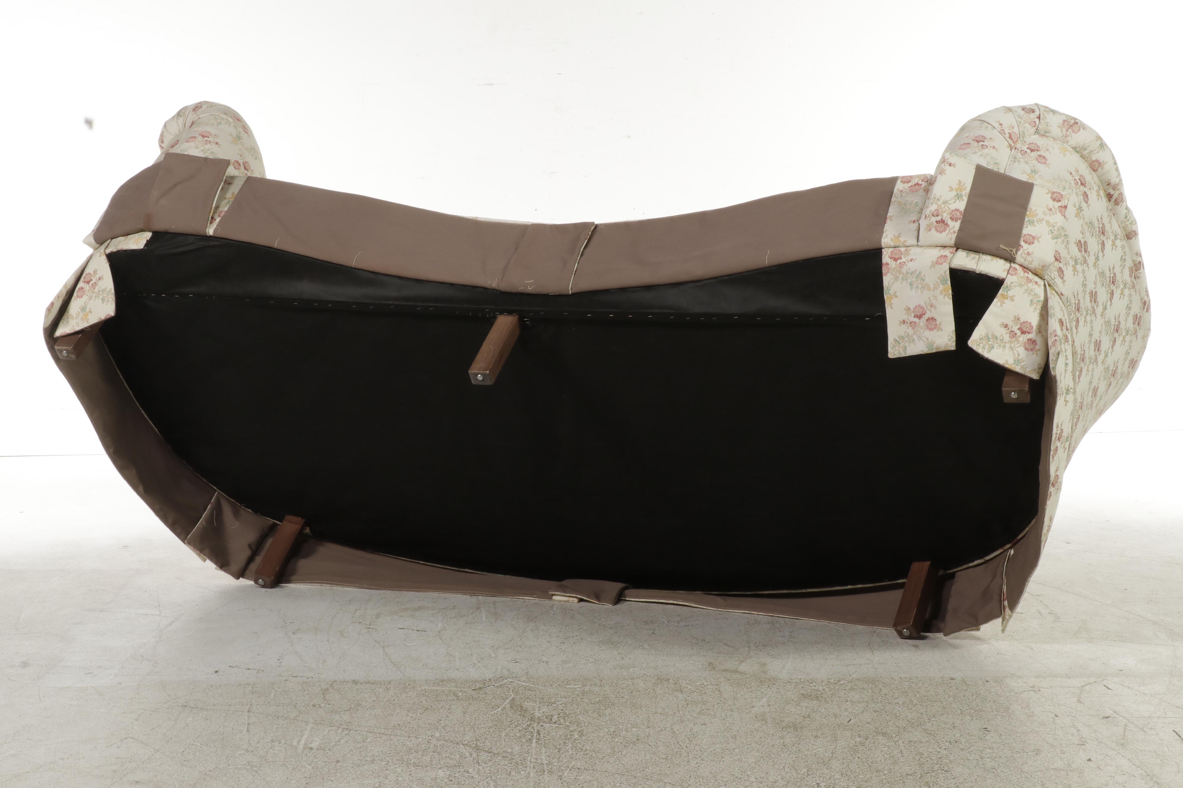 Custom Upholstered Channel-Back Sofa with Pillows