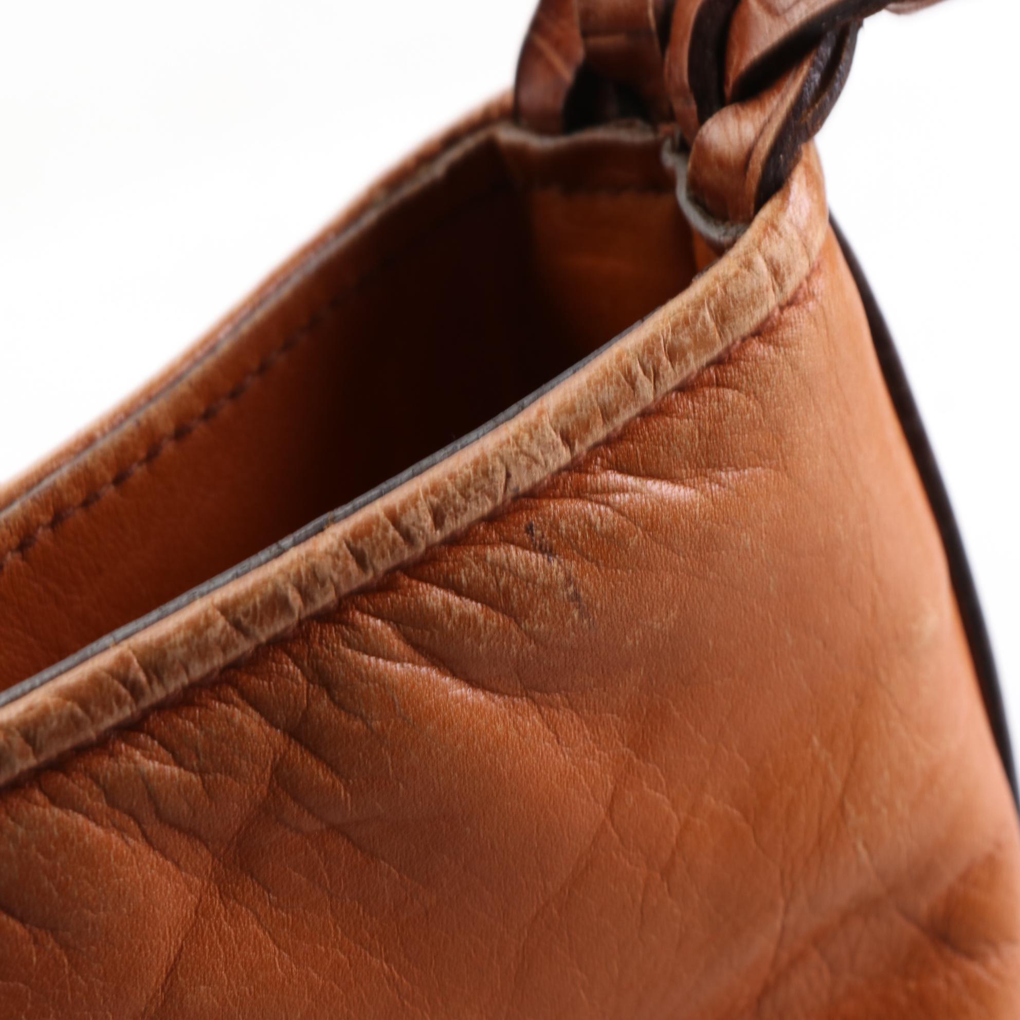 Fendi Braided Strap Crossbody Bag in Cognac Leather