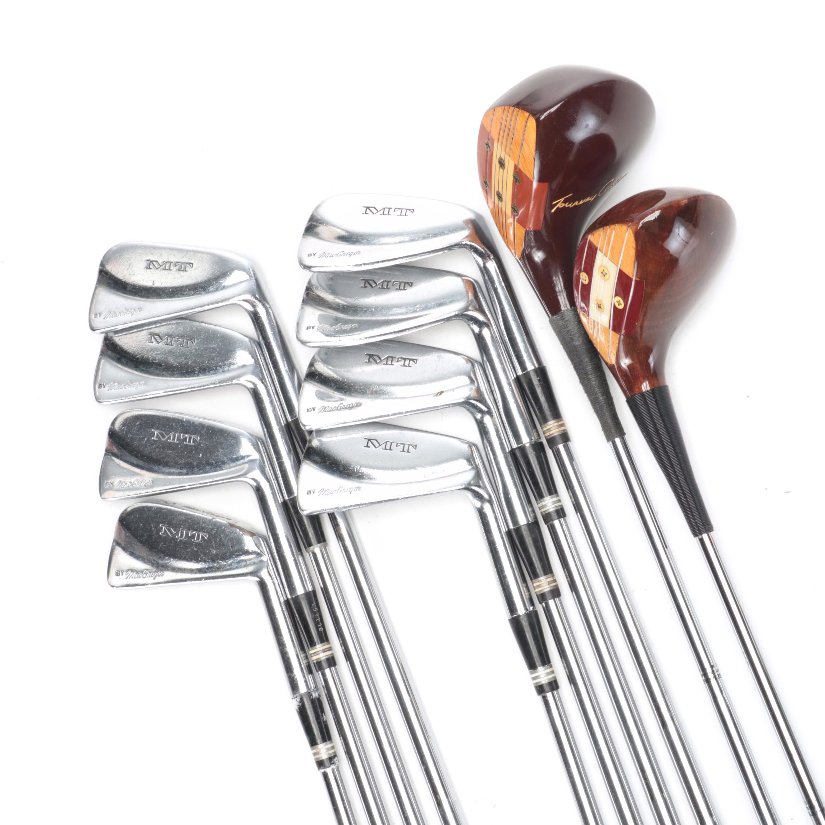 MacGregor MT Irons With MacGregor Tourney 1 and 2 Woods