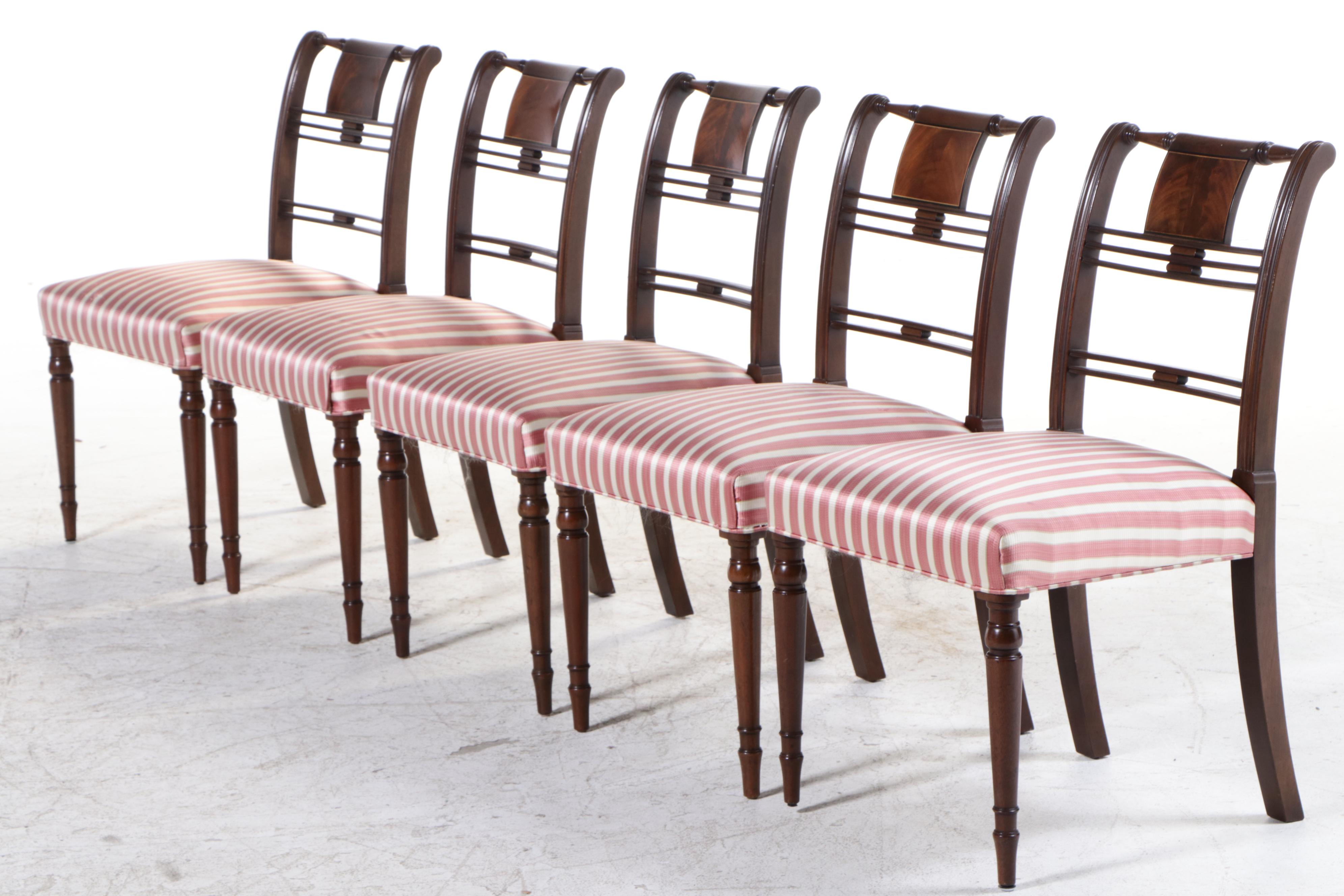 Kittinger Regency Style Mahogany Extension Dining Table and Seven Chairs