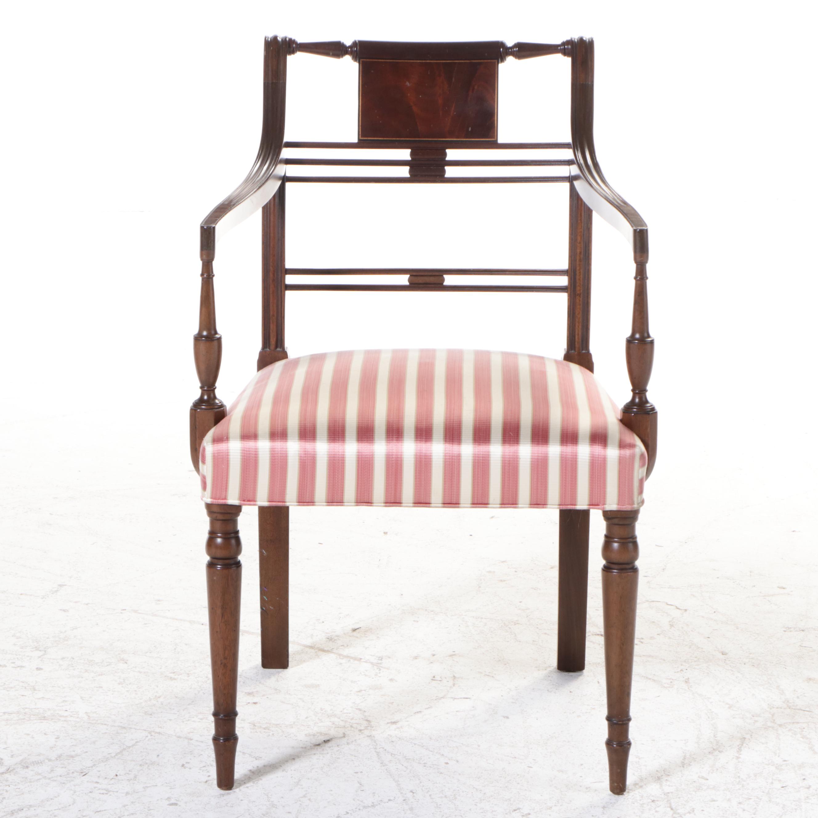 Kittinger Regency Style Mahogany Extension Dining Table and Seven Chairs