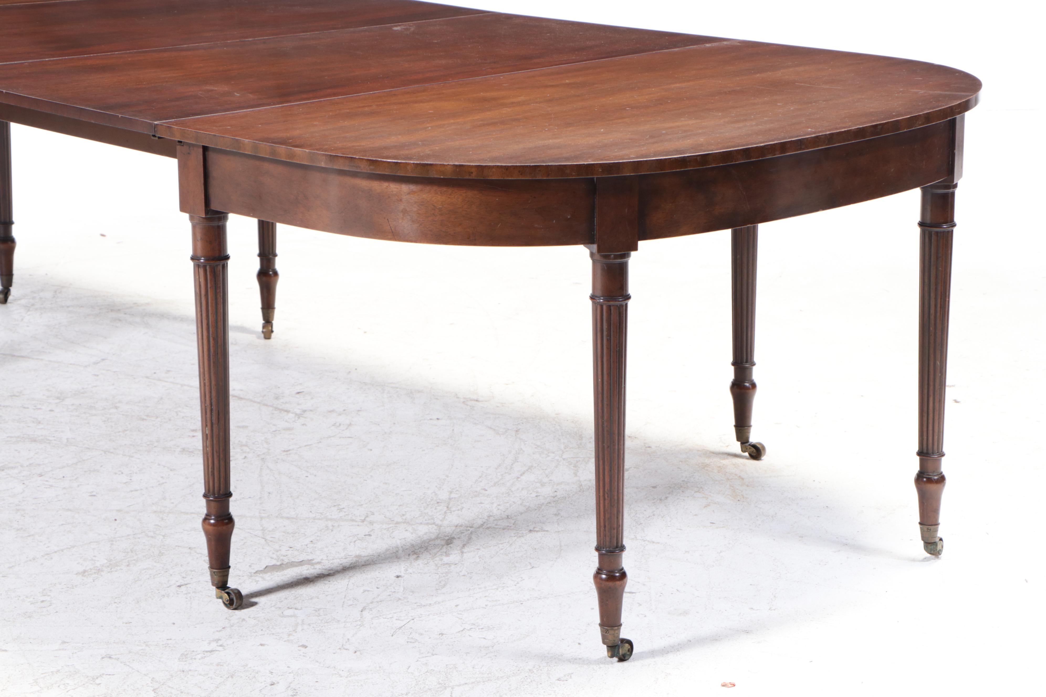 Kittinger Regency Style Mahogany Extension Dining Table and Seven Chairs