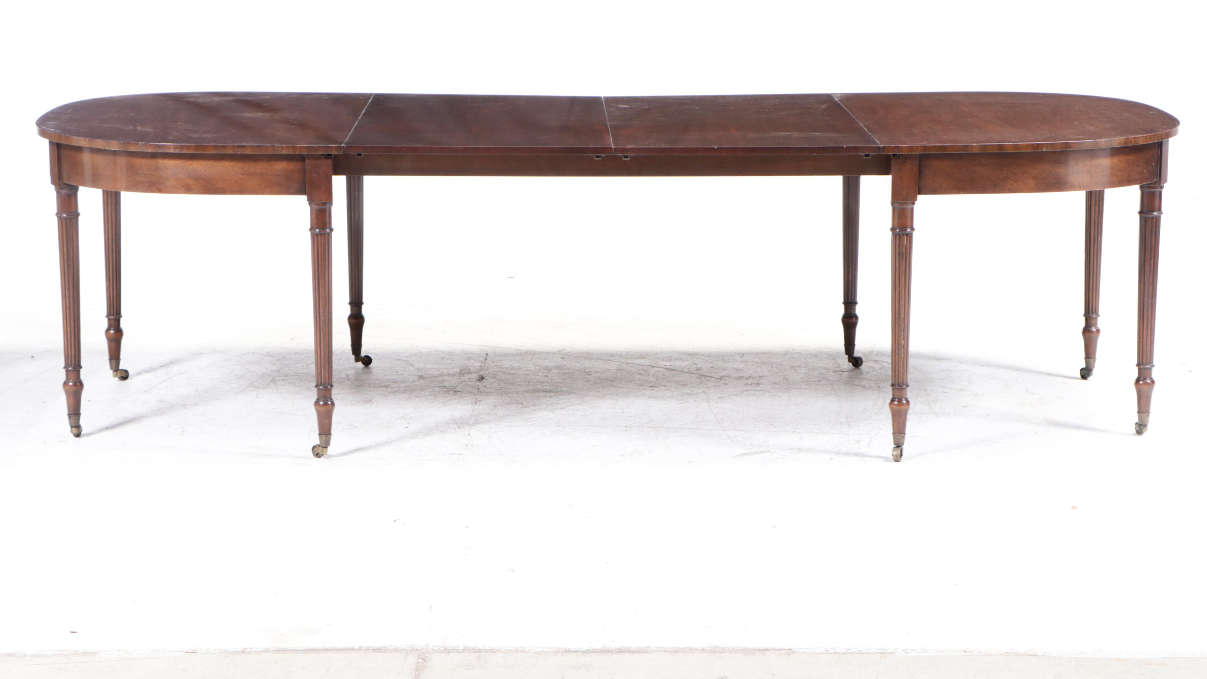 Kittinger Regency Style Mahogany Extension Dining Table and Seven Chairs