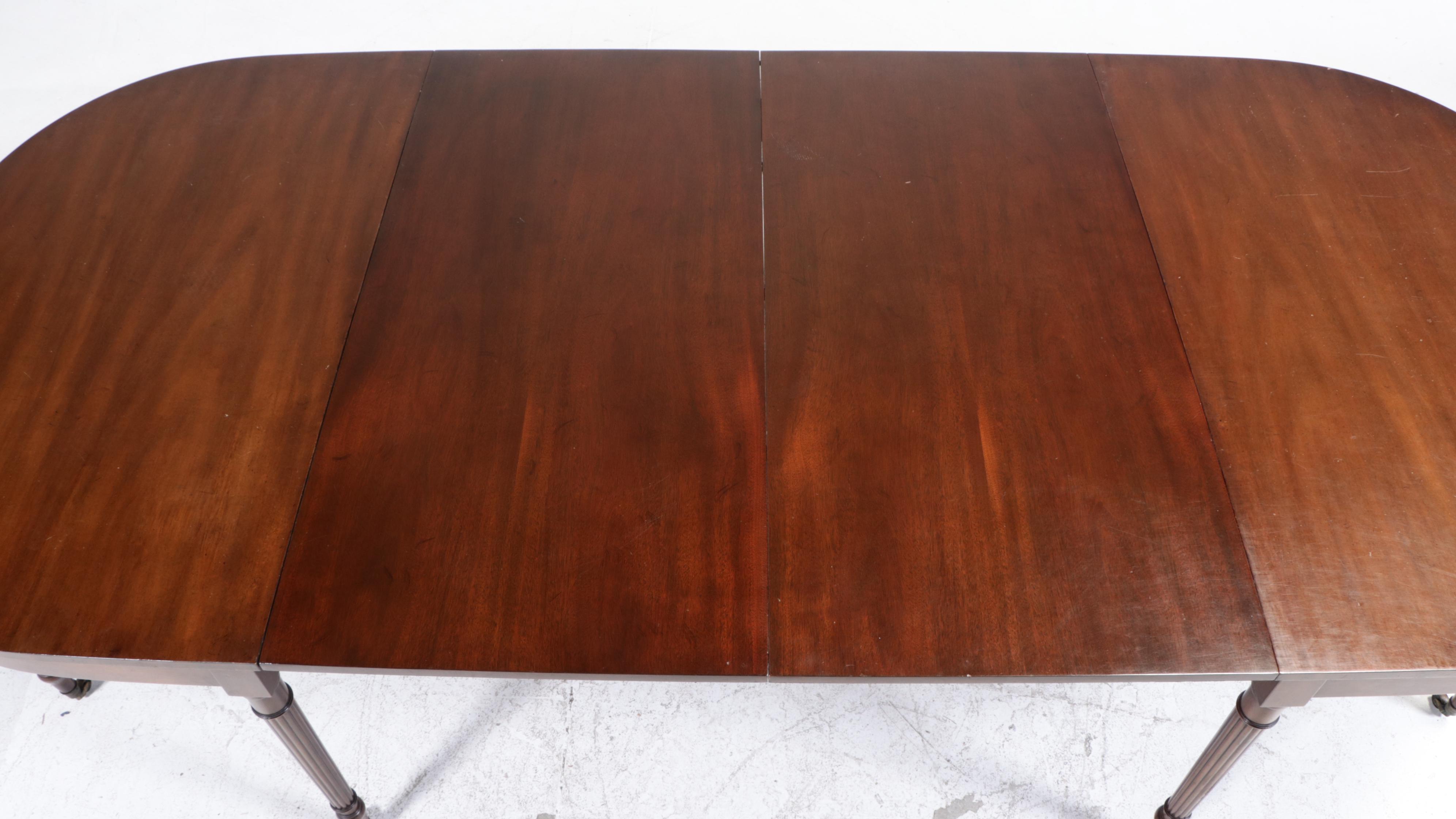 Kittinger Regency Style Mahogany Extension Dining Table and Seven Chairs