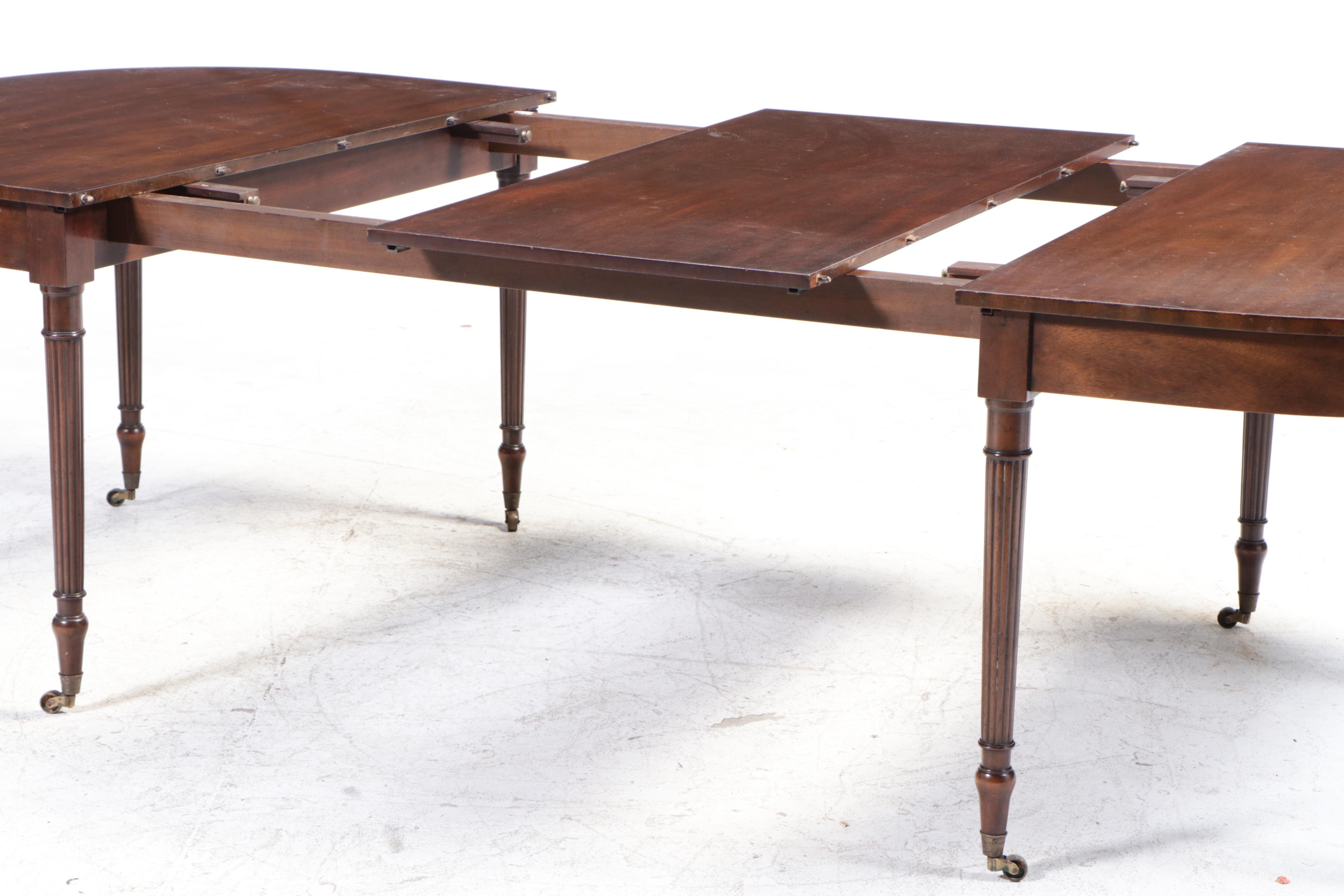 Kittinger Regency Style Mahogany Extension Dining Table and Seven Chairs