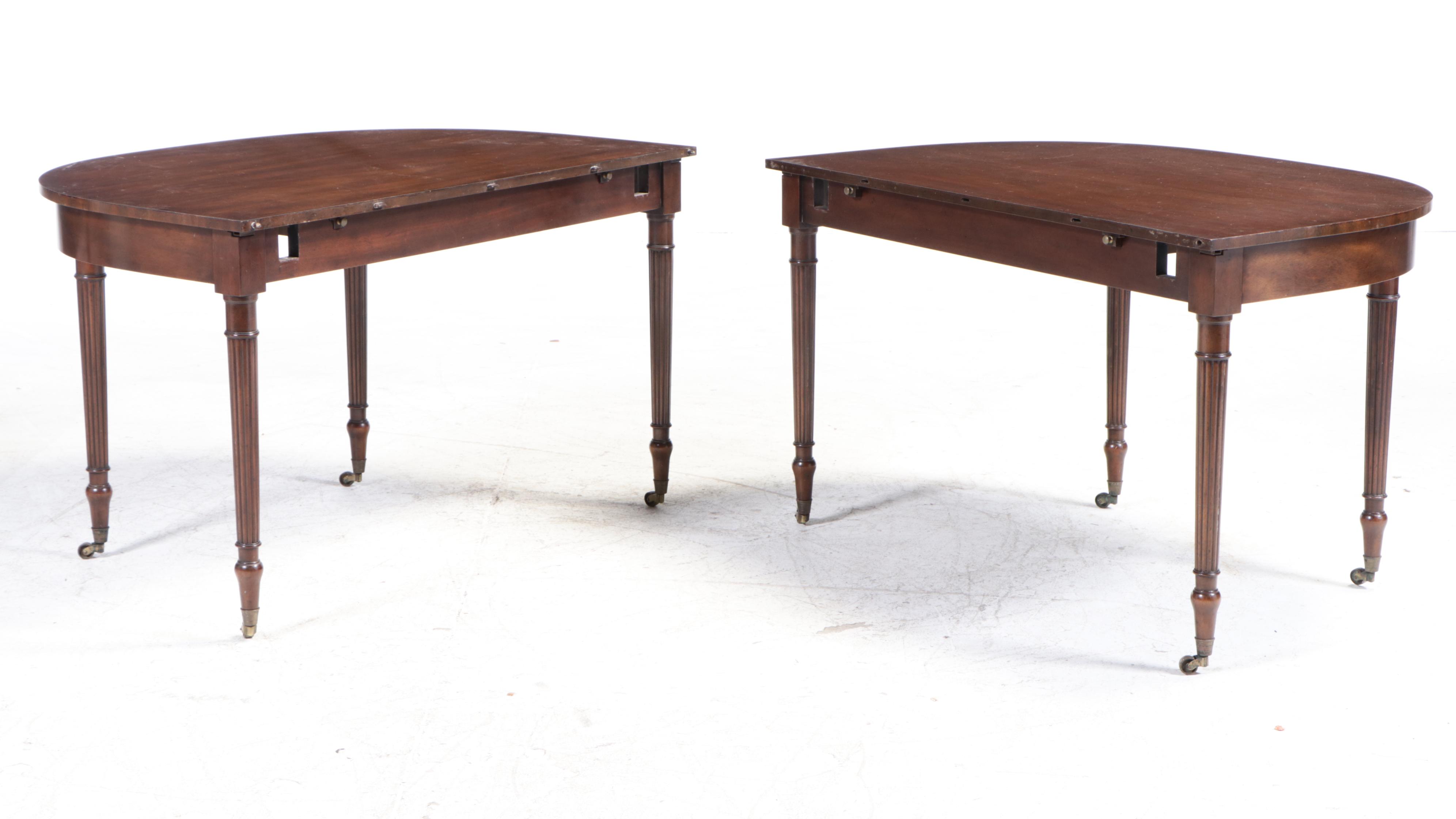 Kittinger Regency Style Mahogany Extension Dining Table and Seven Chairs