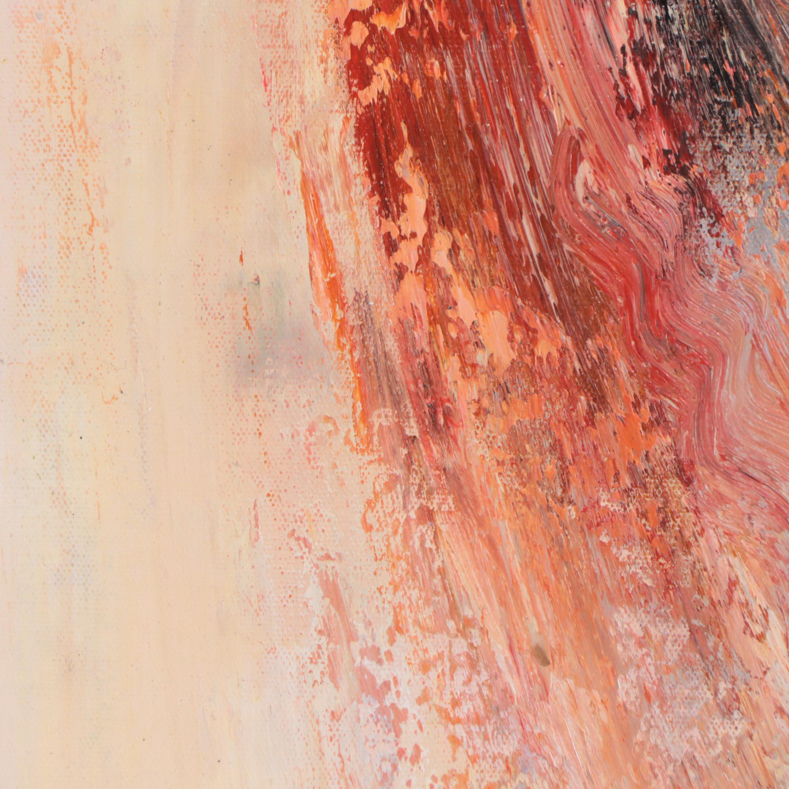 Bing Oil Painting of Standing Woman in Backless Dress