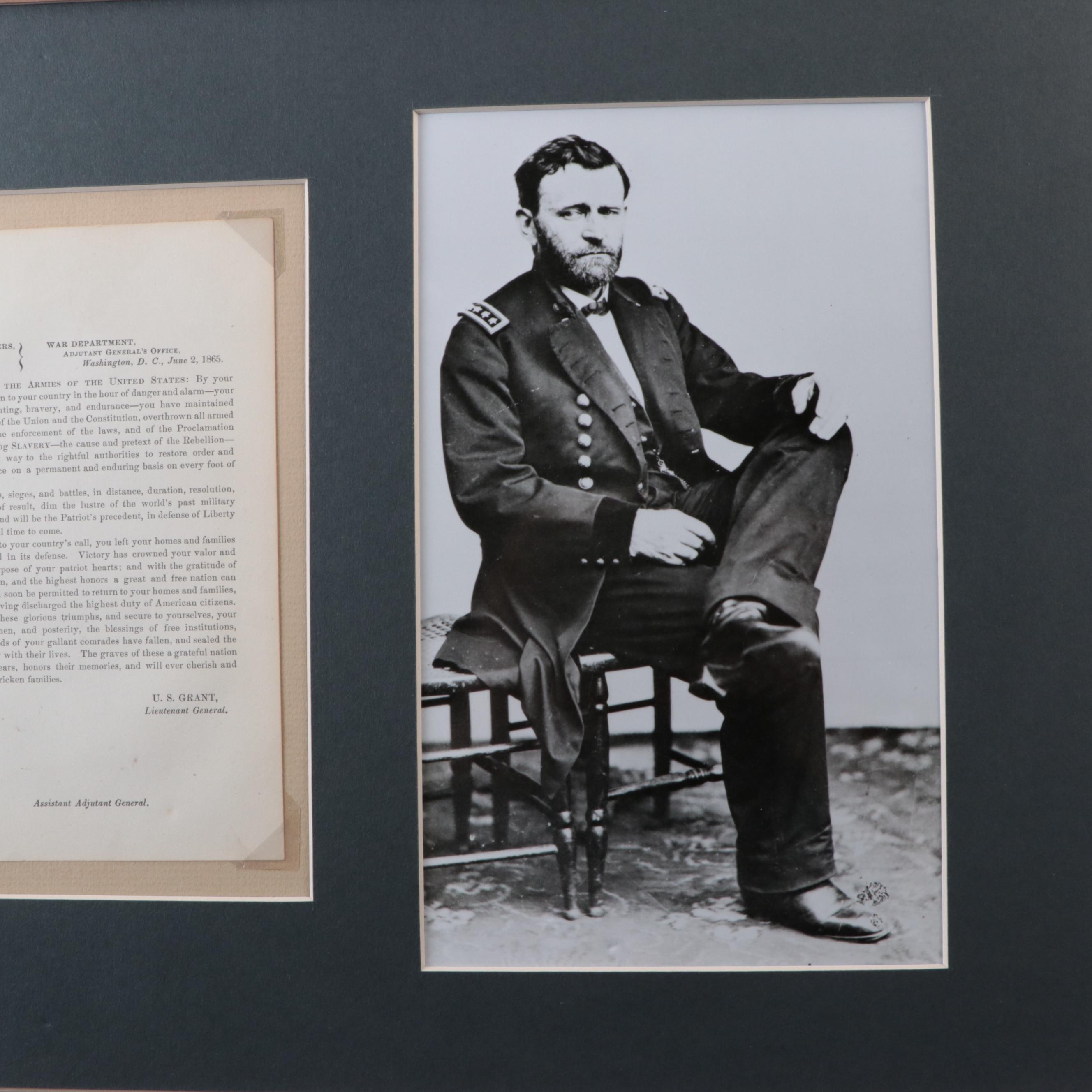 Facsimile Abraham Lincoln and Ulysses S. Grant Matted Displays