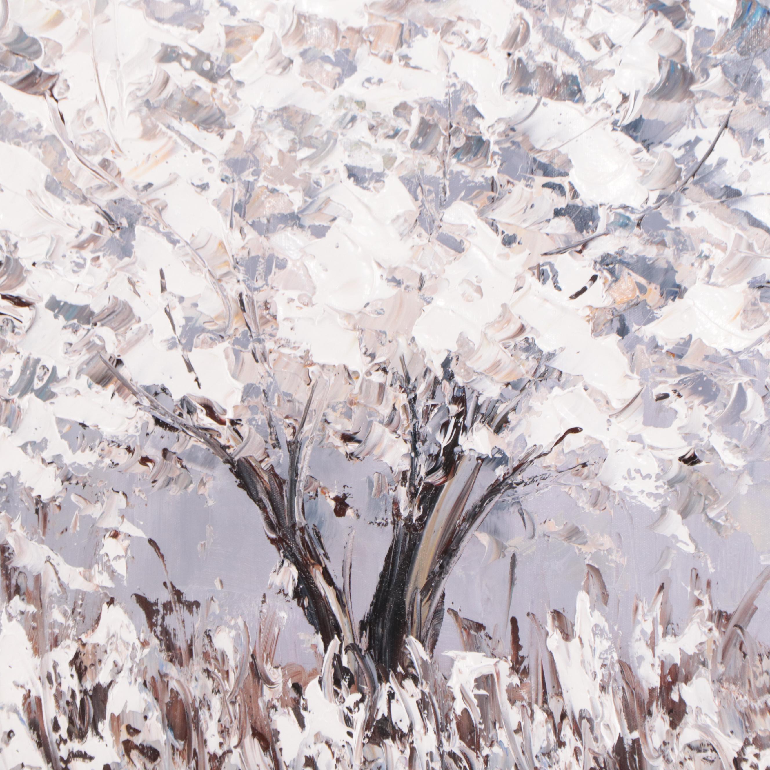 Bing Oil Painting of Stylized Landscape With Tree