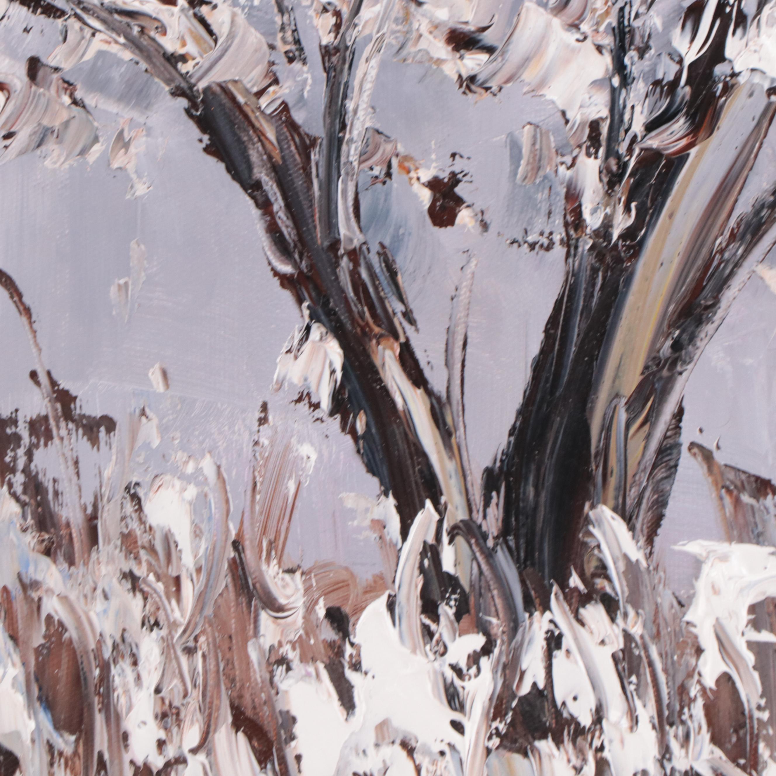 Bing Oil Painting of Stylized Landscape With Tree