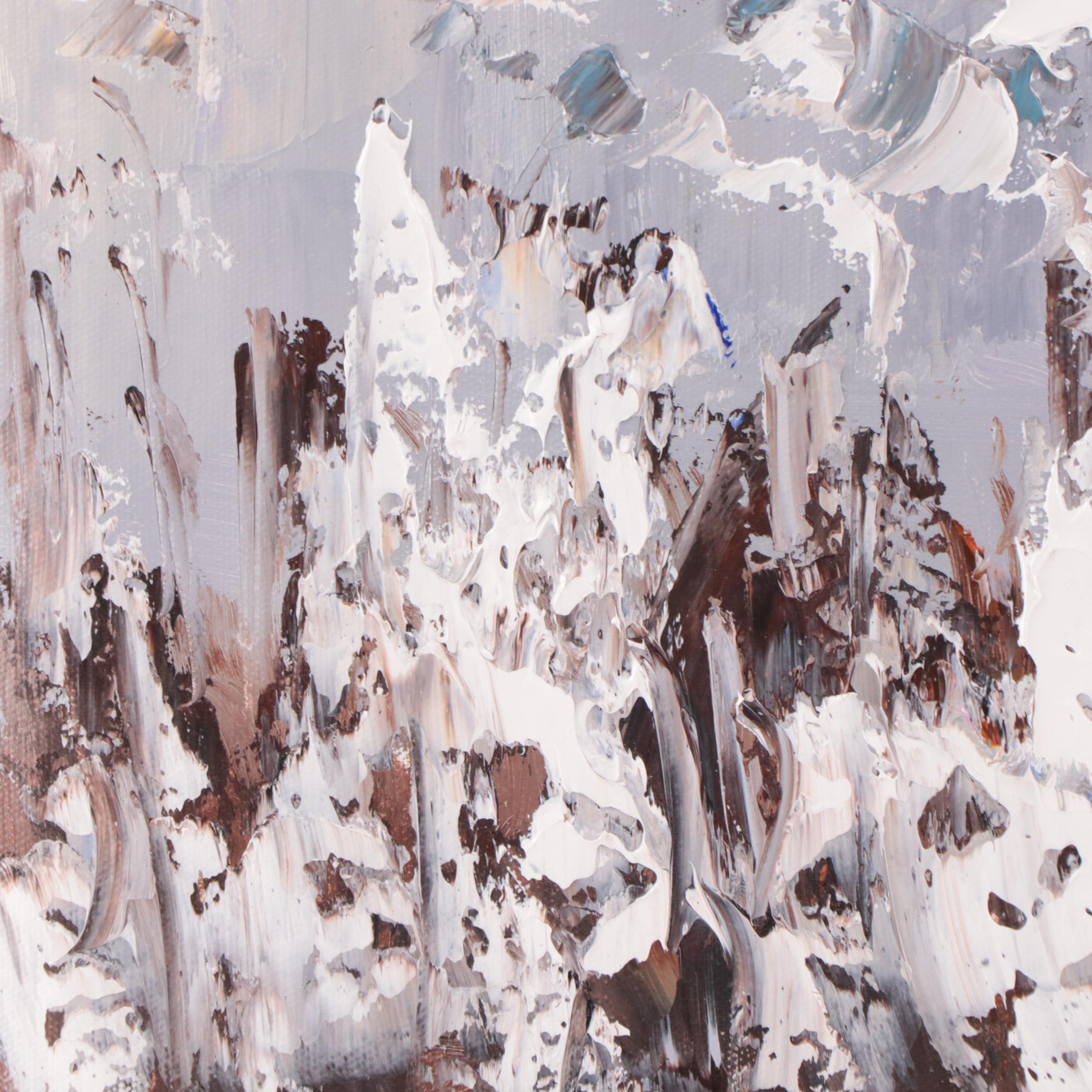 Bing Oil Painting of Stylized Landscape With Tree