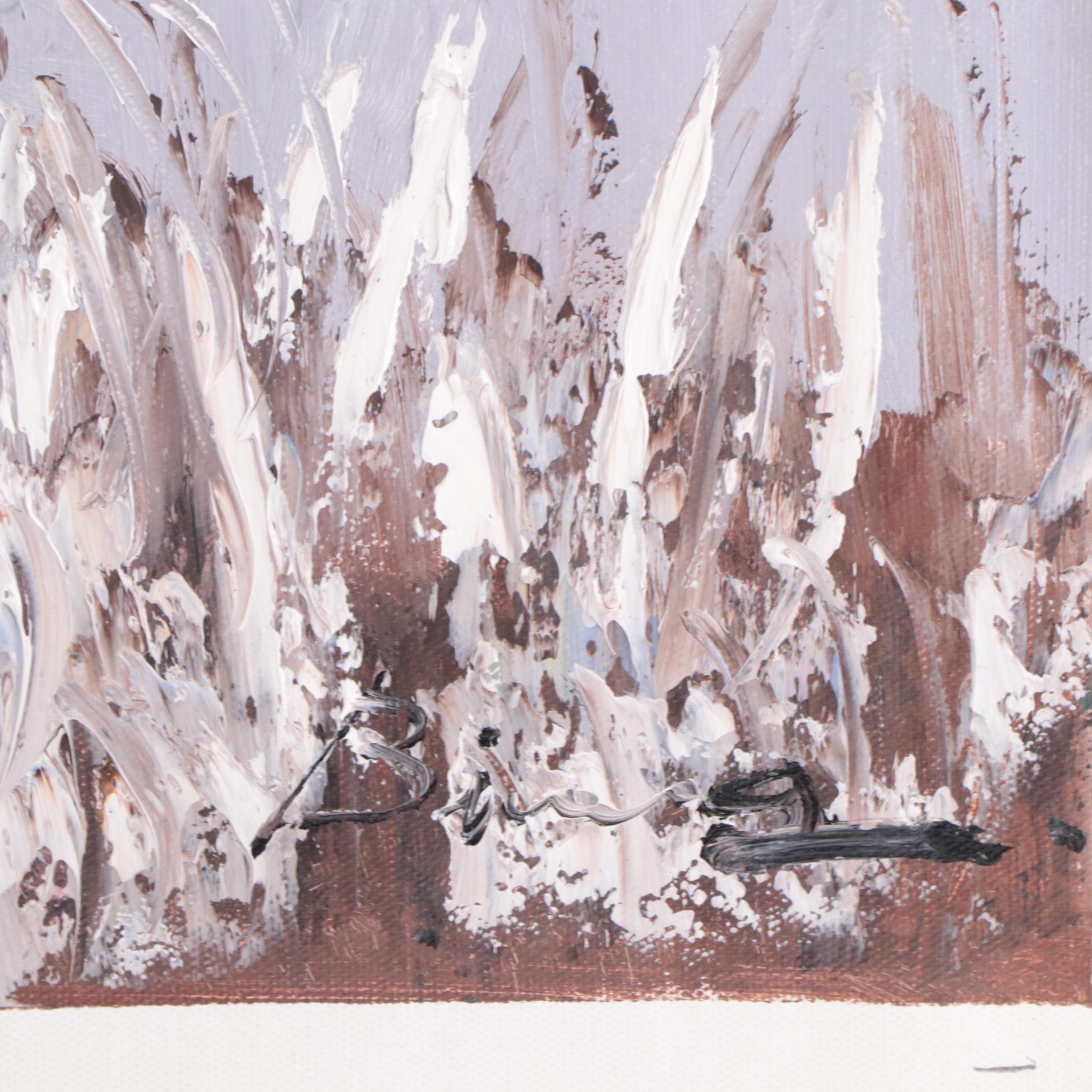 Bing Oil Painting of Stylized Landscape With Tree