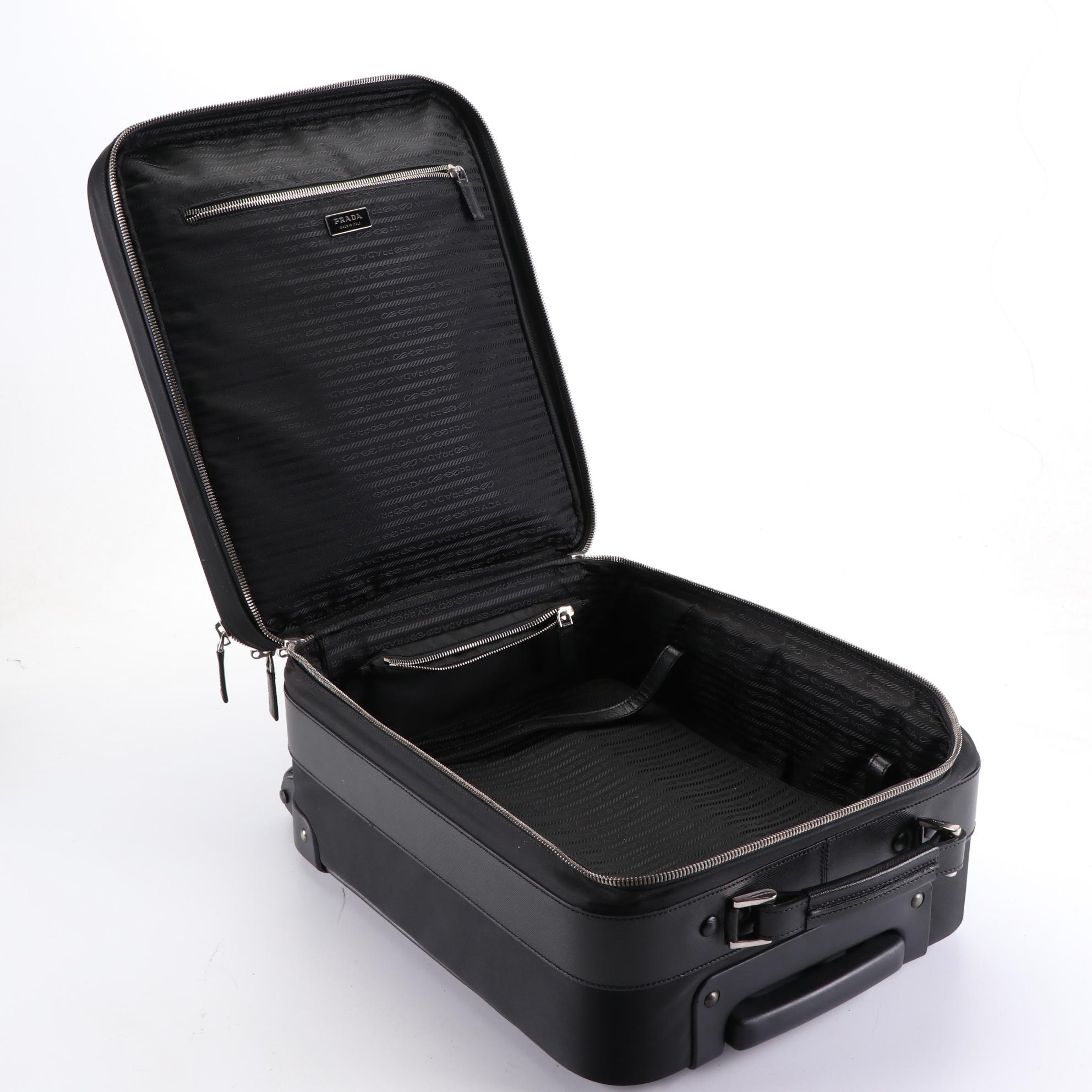 Prada Nylon and Saffiano Leather Carry-on Suitcase