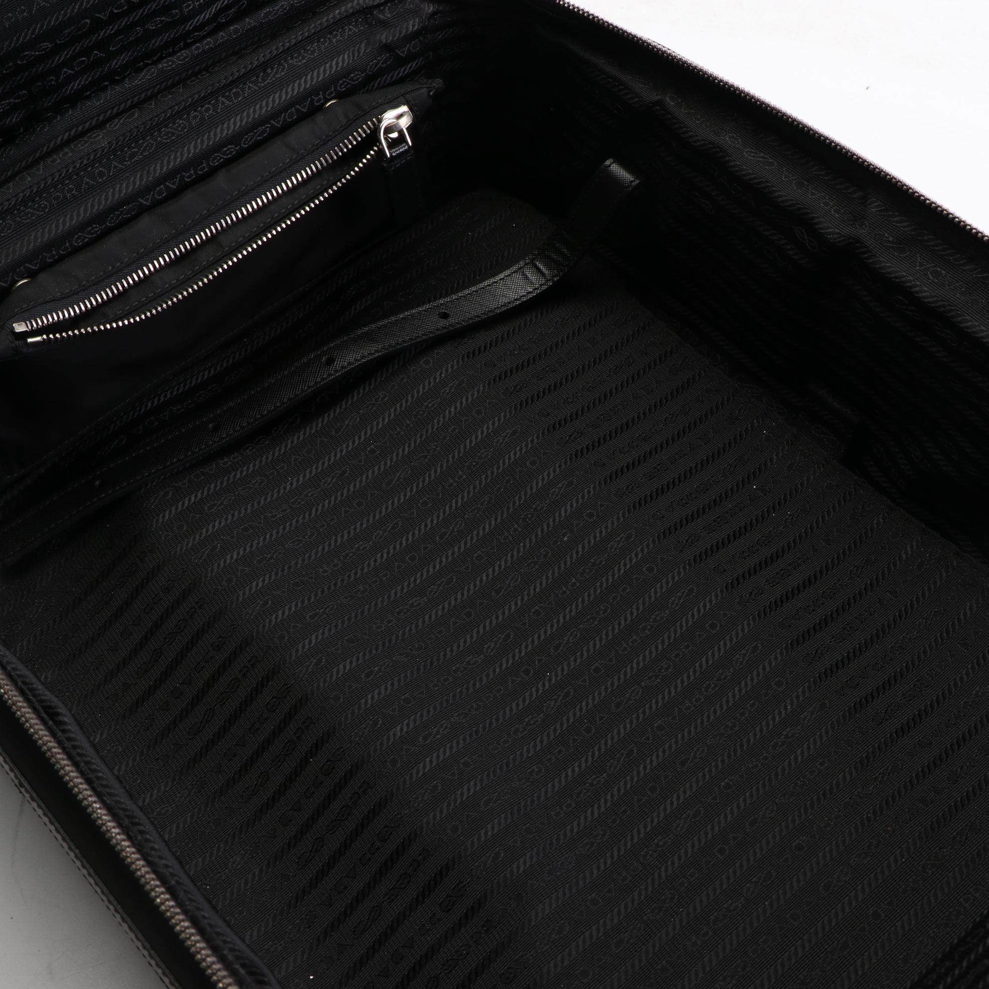 Prada Nylon and Saffiano Leather Carry-on Suitcase