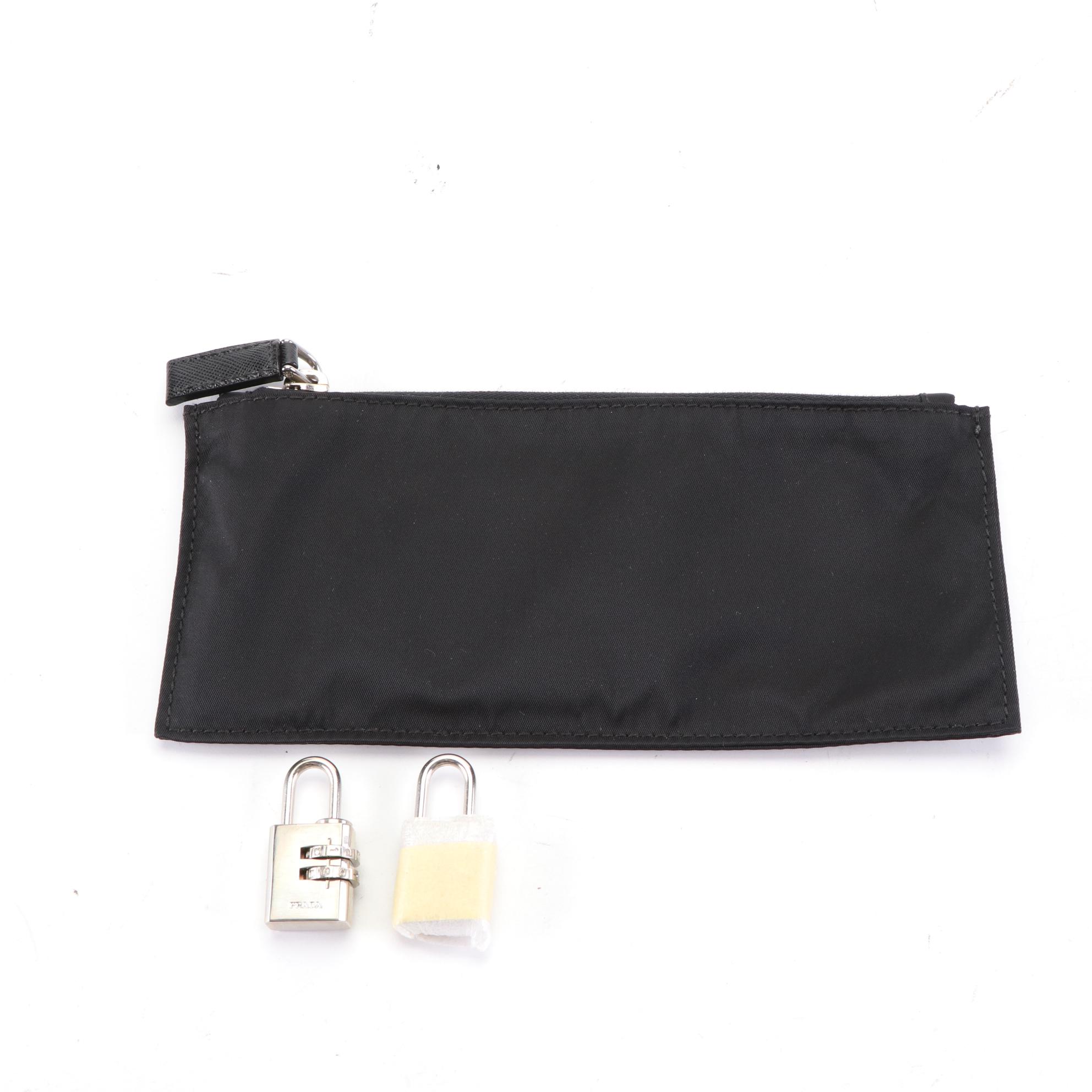 Prada Nylon and Saffiano Leather Carry-on Suitcase