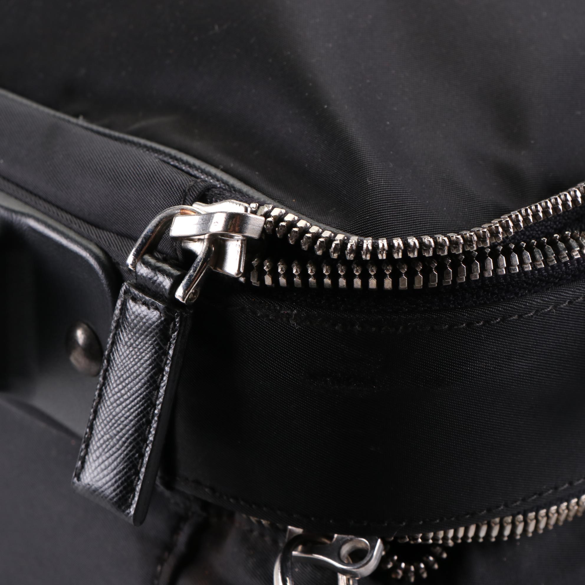 Prada Nylon and Saffiano Leather Carry-on Suitcase