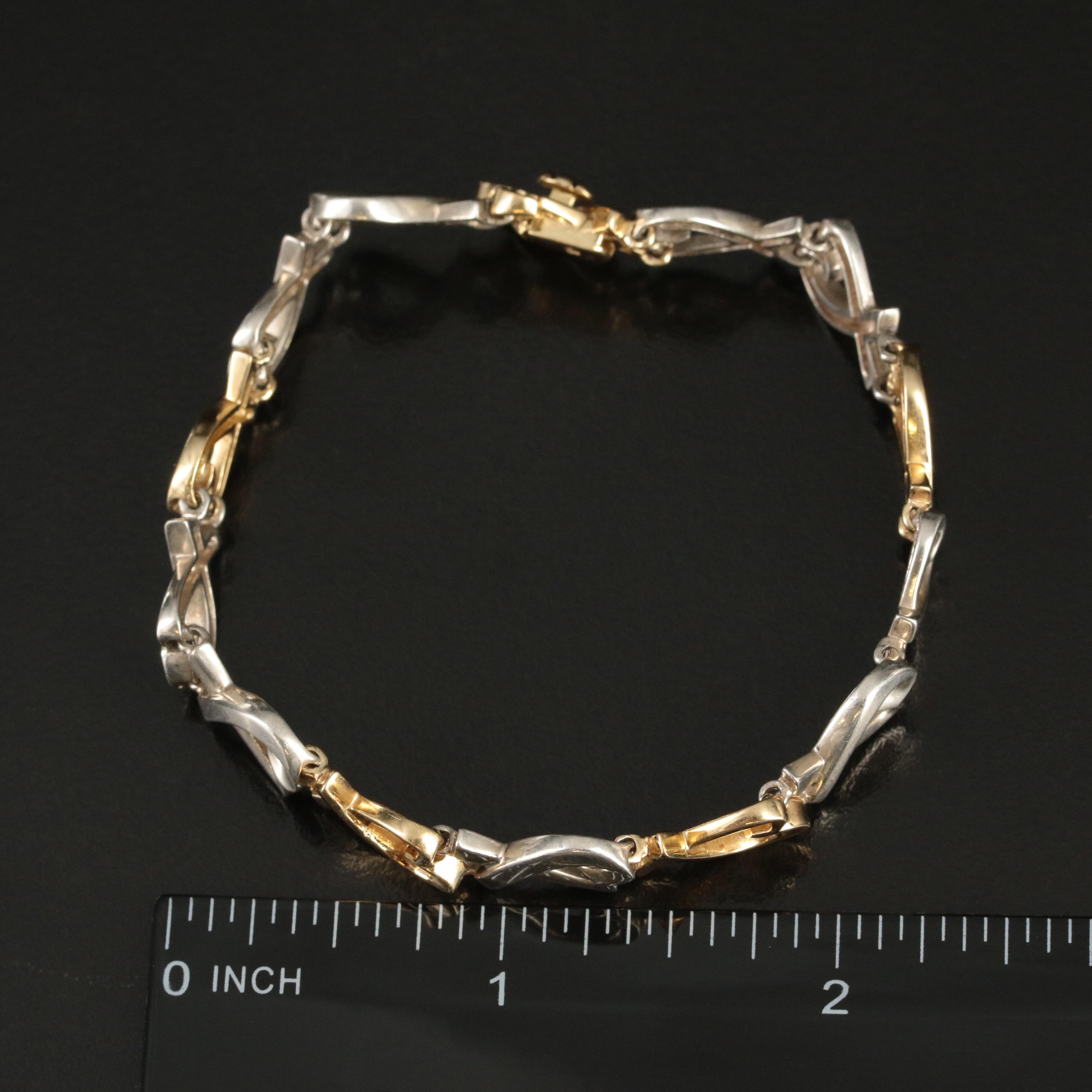 Paloma Picasso for Tiffany & Co. "Loving Hearts" 18K and Sterling Link Bracelet