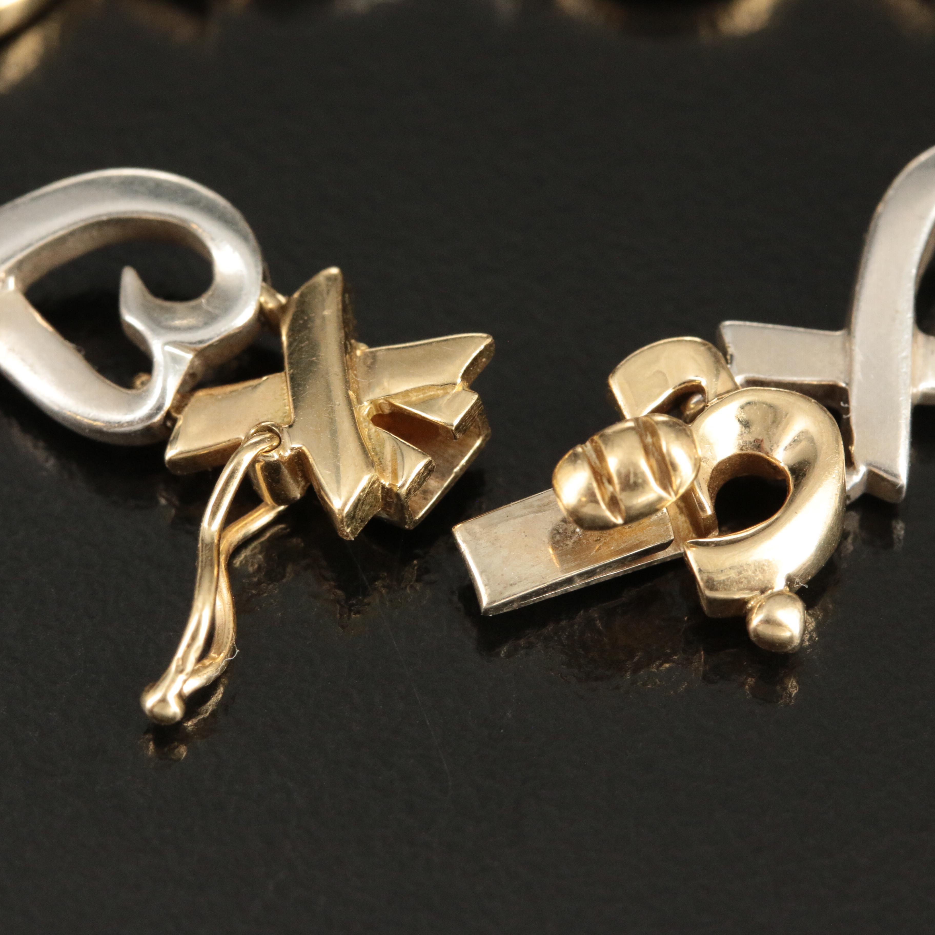 Paloma Picasso for Tiffany & Co. "Loving Hearts" 18K and Sterling Link Bracelet