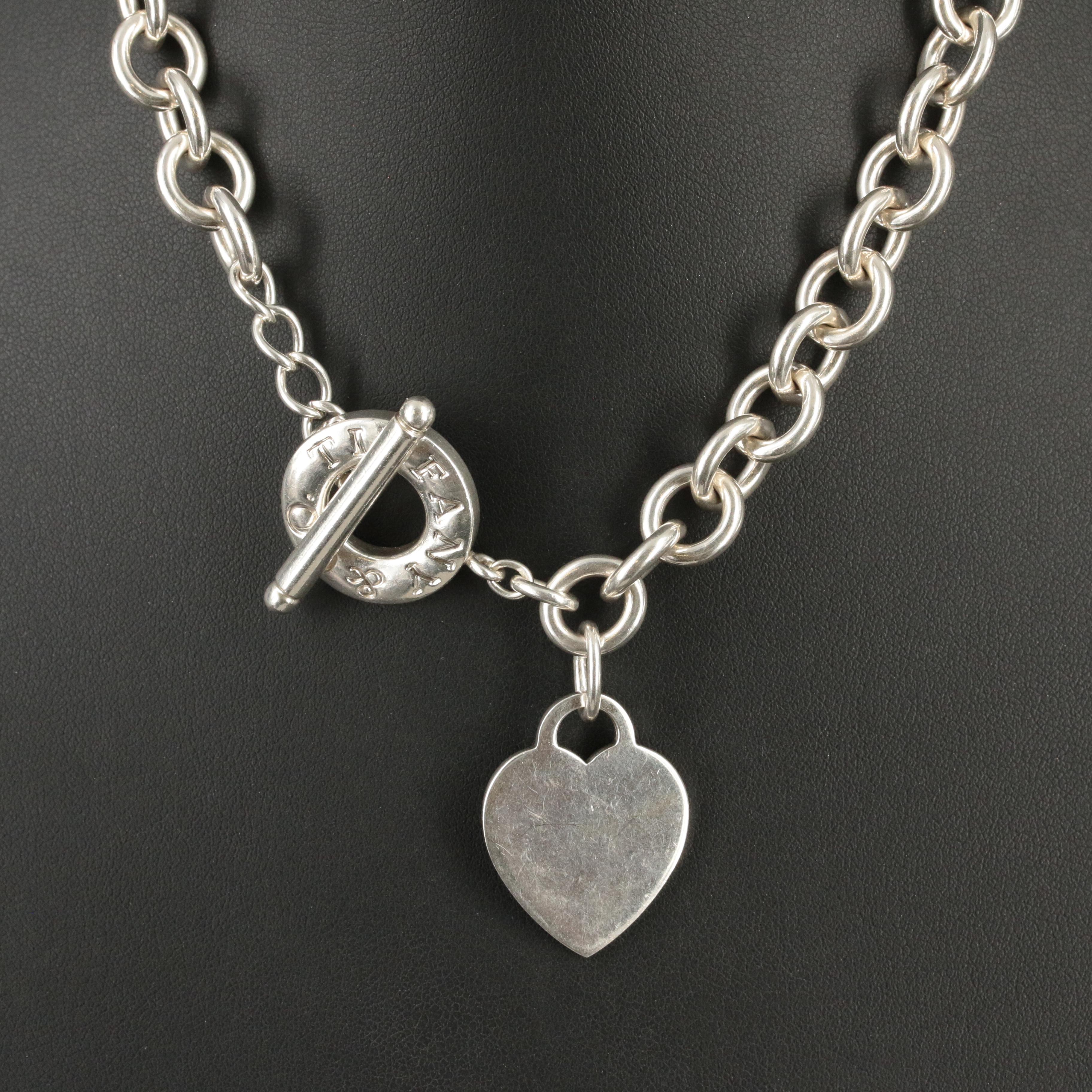 Tiffany & Co. Sterling Heart Tag Toggle Necklace