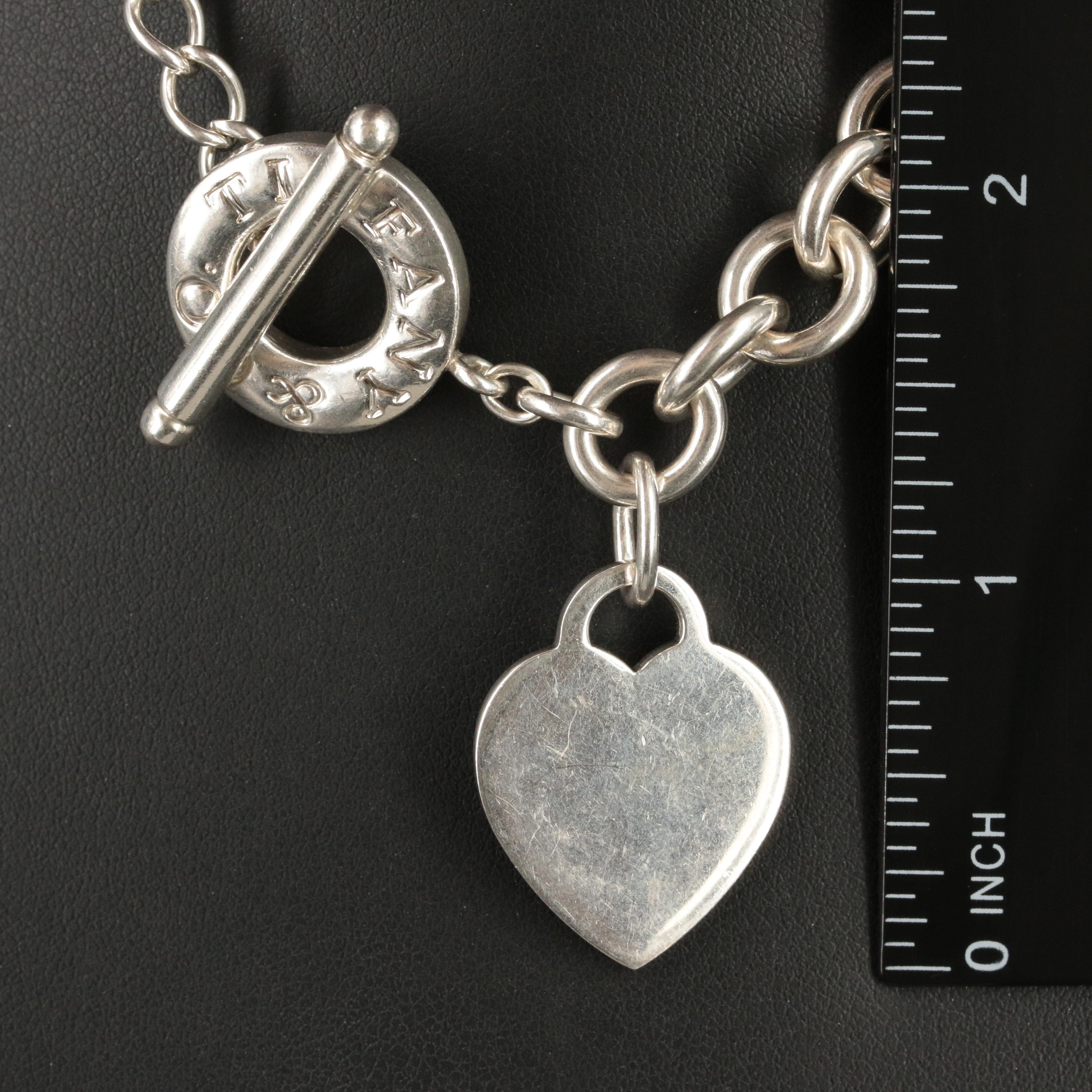 Tiffany & Co. Sterling Heart Tag Toggle Necklace