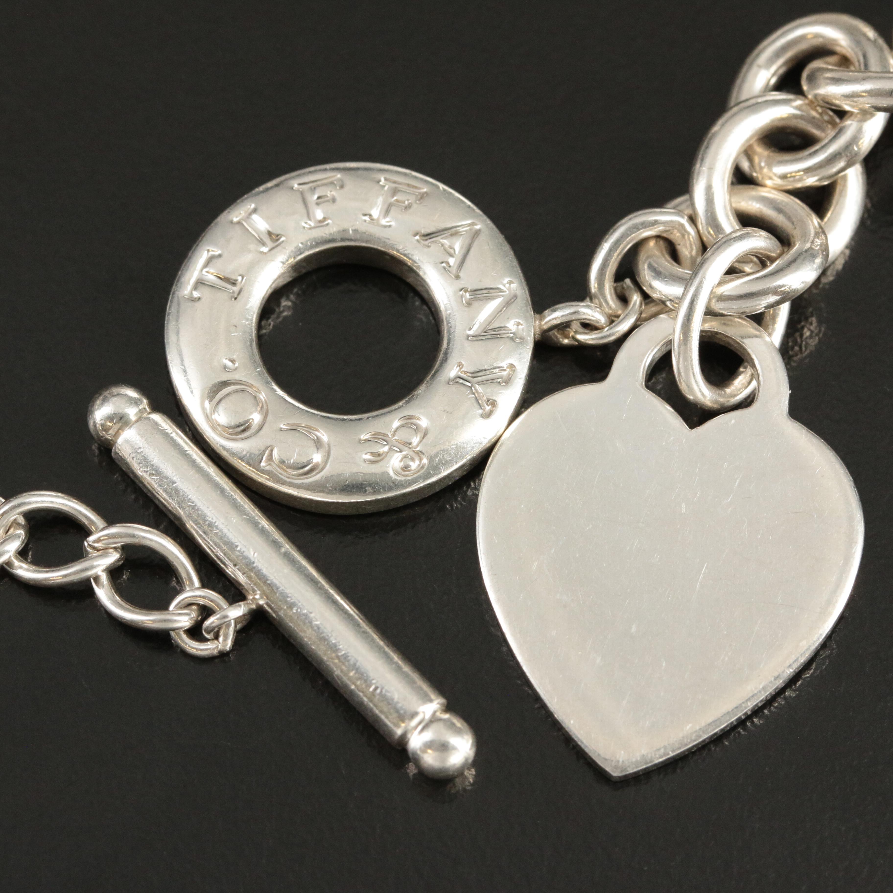 Tiffany & Co. Sterling Heart Tag Toggle Necklace