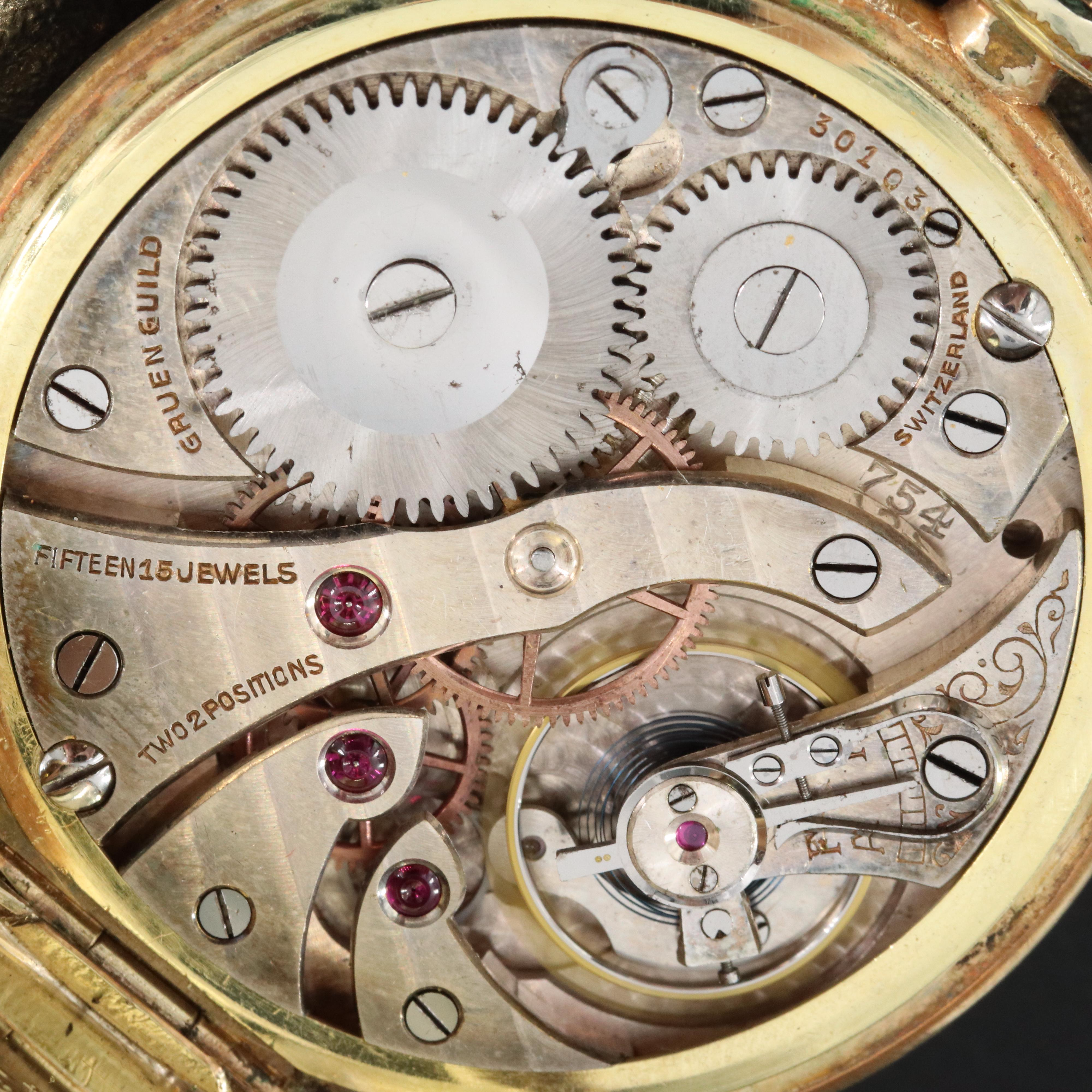 Vintage Gruen Semi Thin Pocket Watch